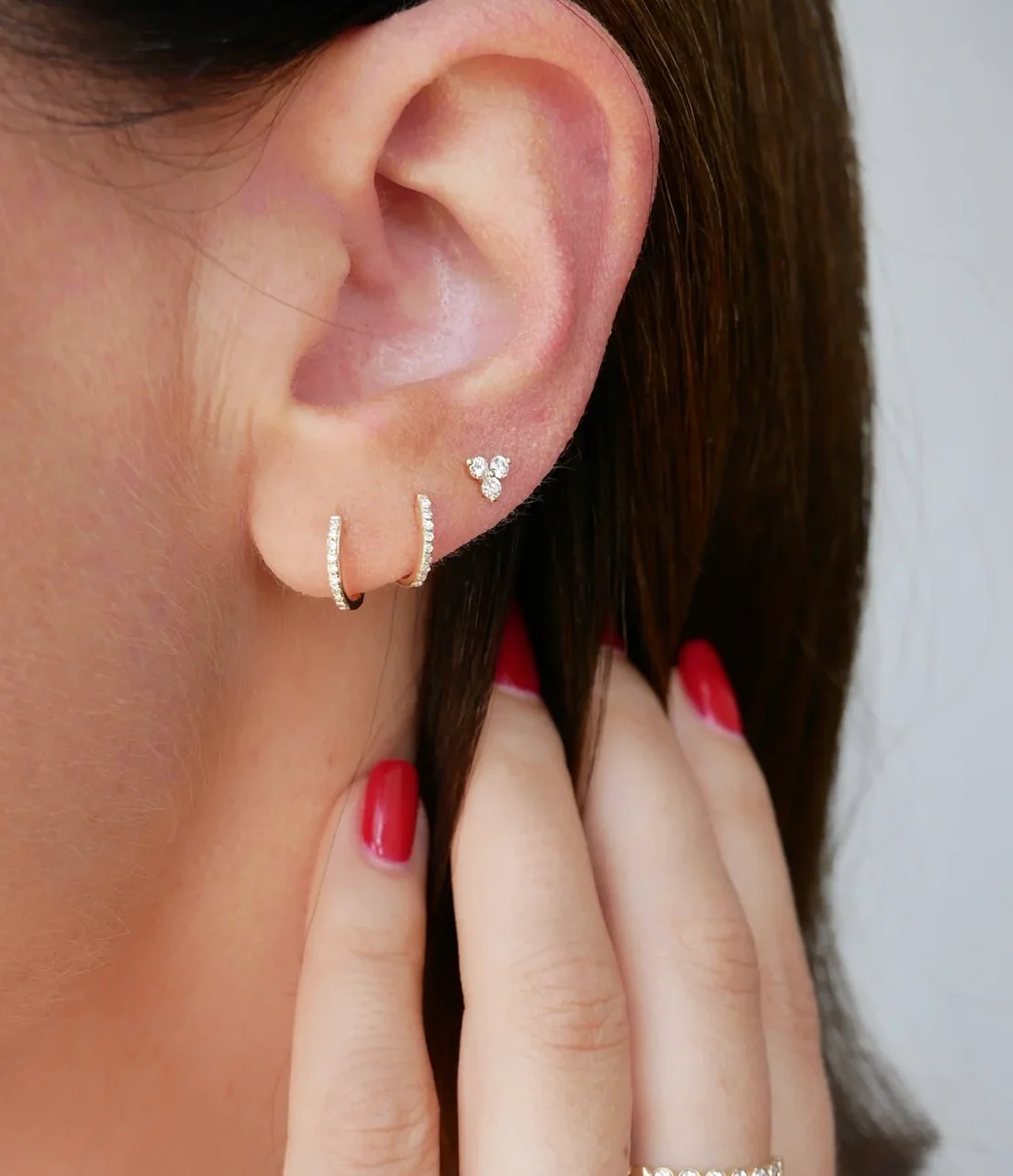 14K Mini Diamond Huggies - Image 3
