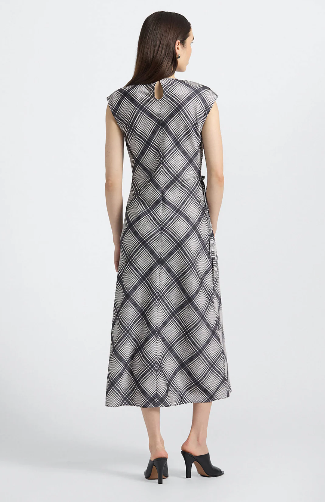 Adelita Lattice Drift Crepe Back Satin Dress - Image 3