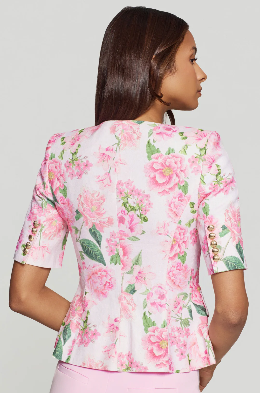 Adriana Floral Linen Jacket - Image 4