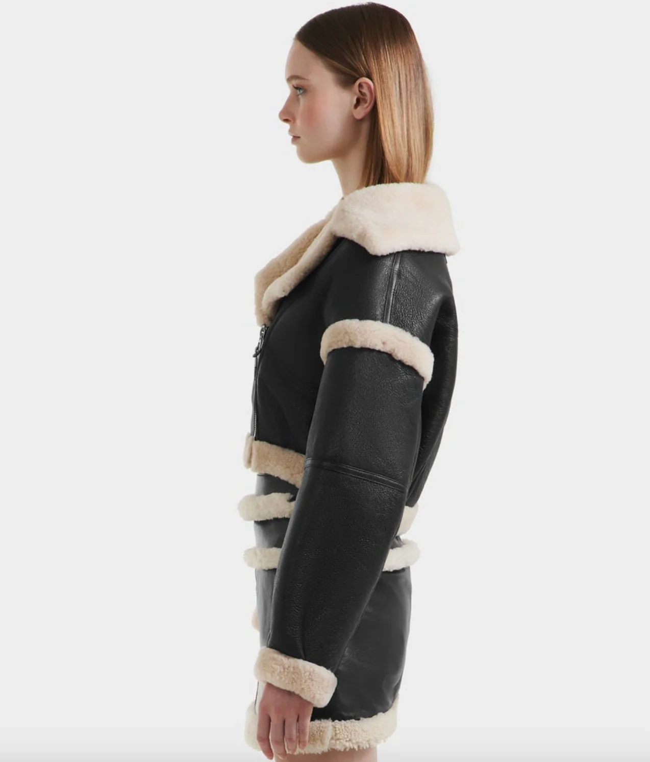 Arianna Cropped Shearling Jacket - Image 4