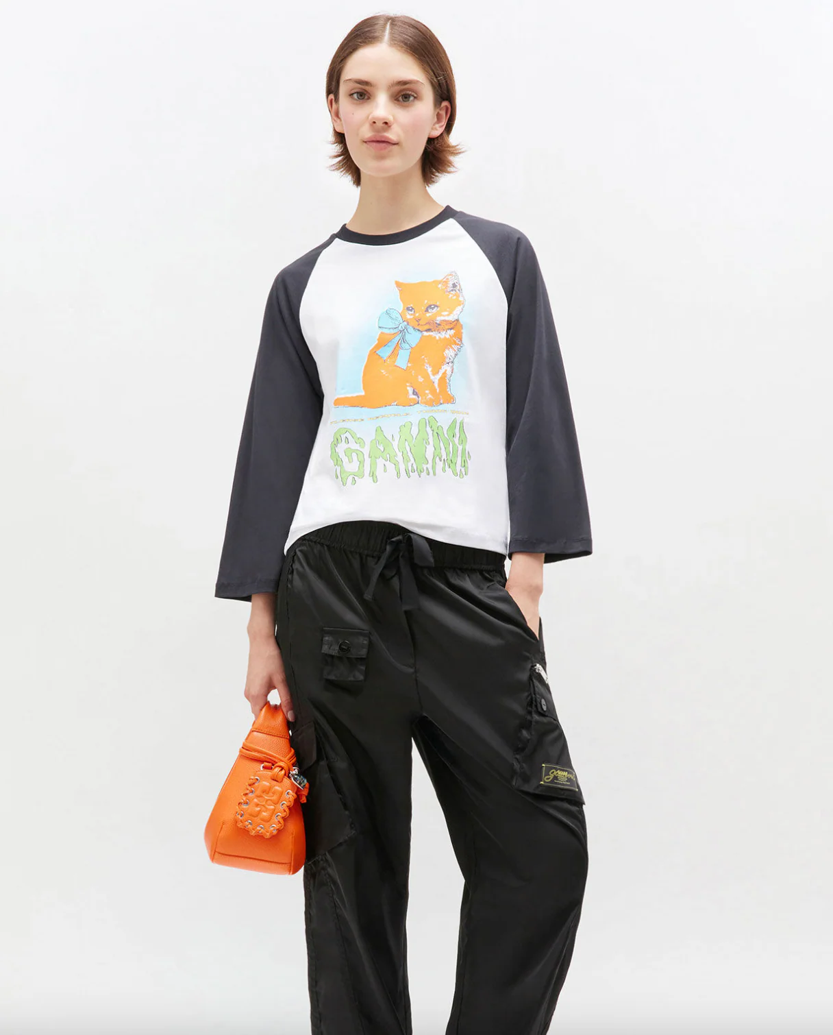 Basic Cotton Jersey Kitty Baby Fitted T-Shirt - Image 2