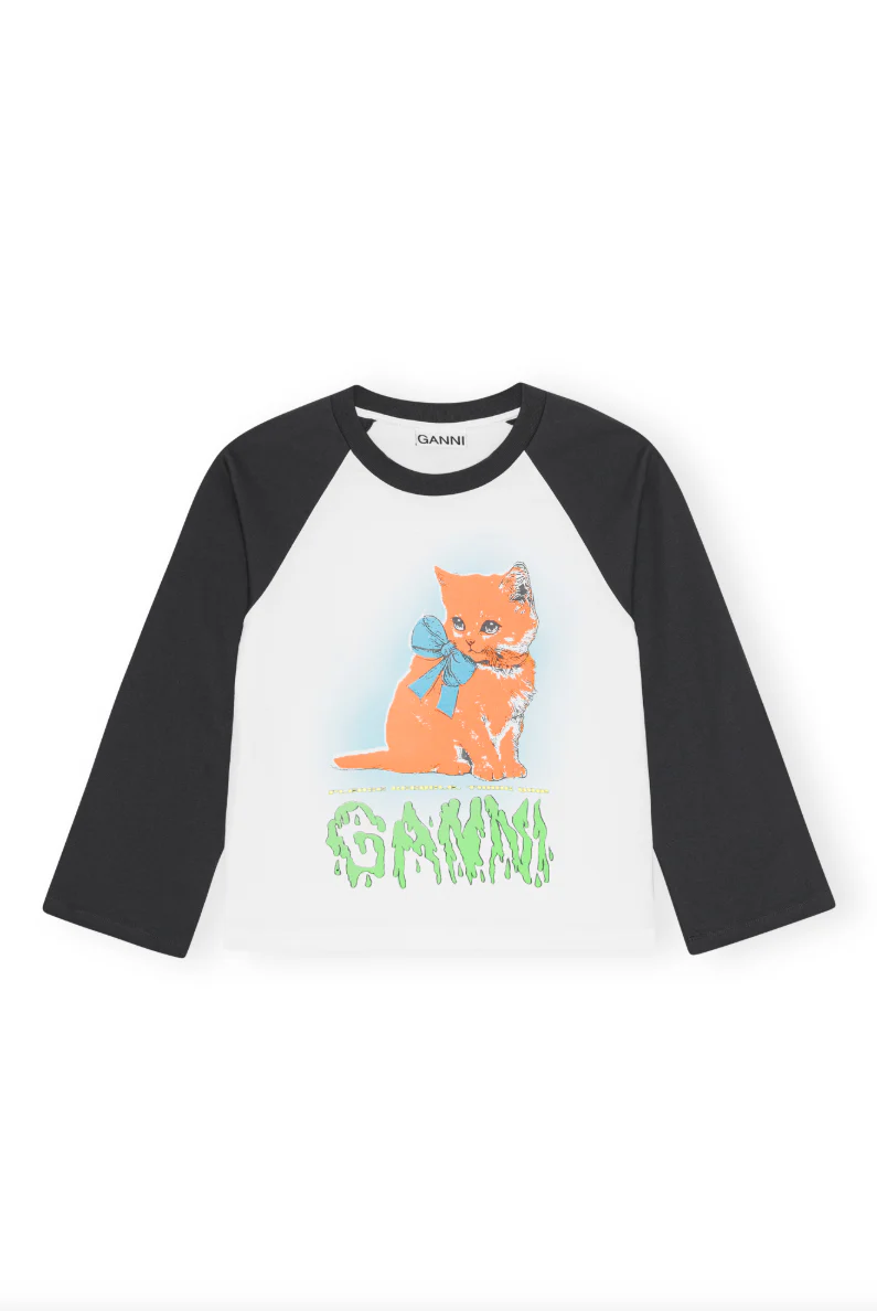 Basic Cotton Jersey Kitty Baby Fitted T-Shirt - Image 4