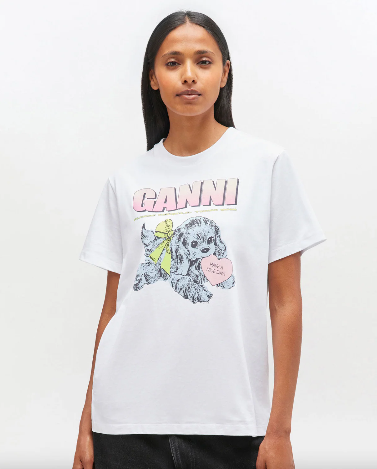 Basic Cotton Jersey Neon Puppy T-Shirt - Image 2