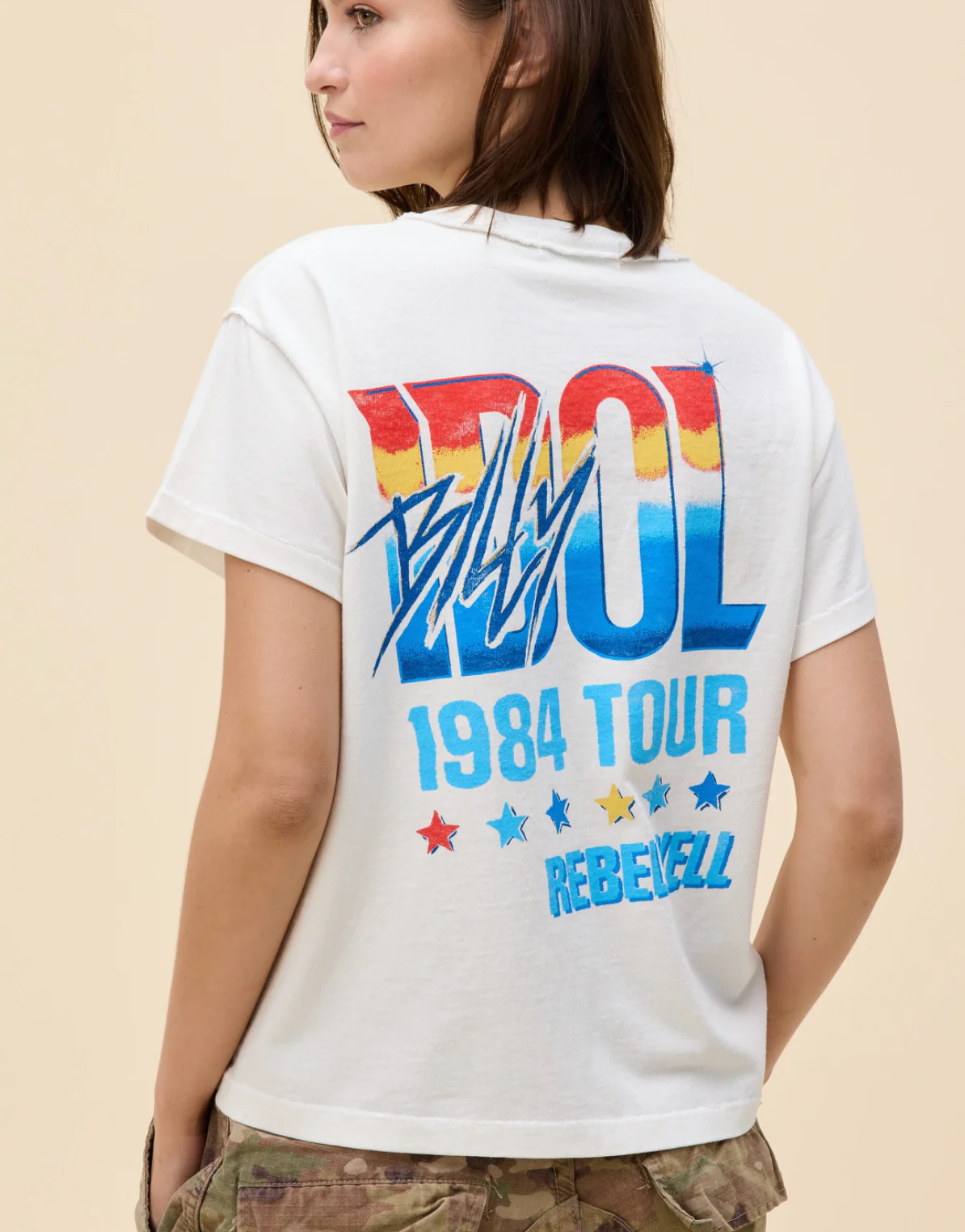 Billy Idol Eyes Without a Face Reverse GF Tee - Image 3
