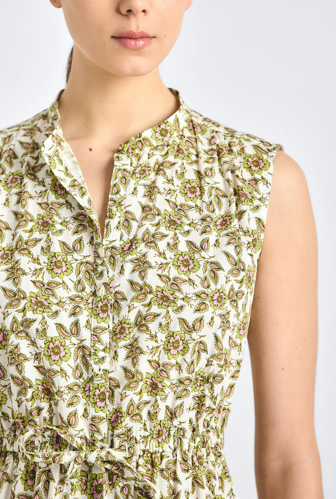 Briar Printed Cotton Button Front Dress with Bubble Hem - Image 2