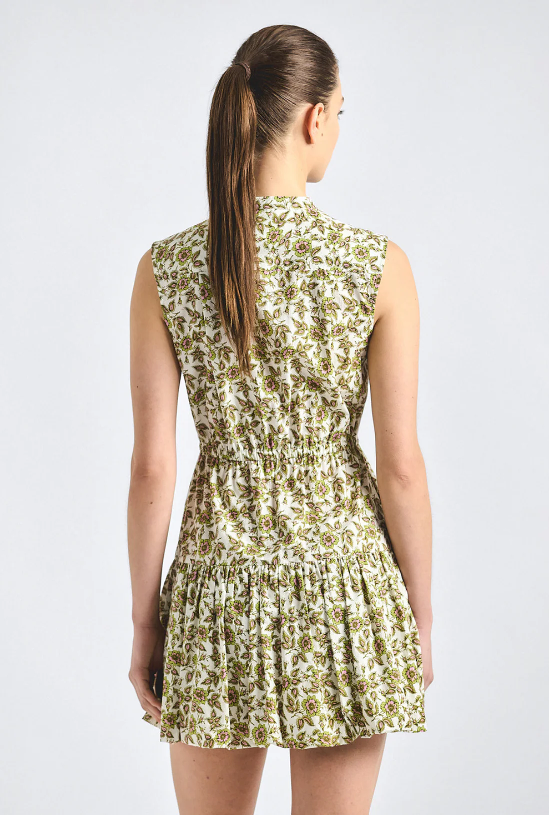 Briar Printed Cotton Button Front Dress with Bubble Hem - Image 4