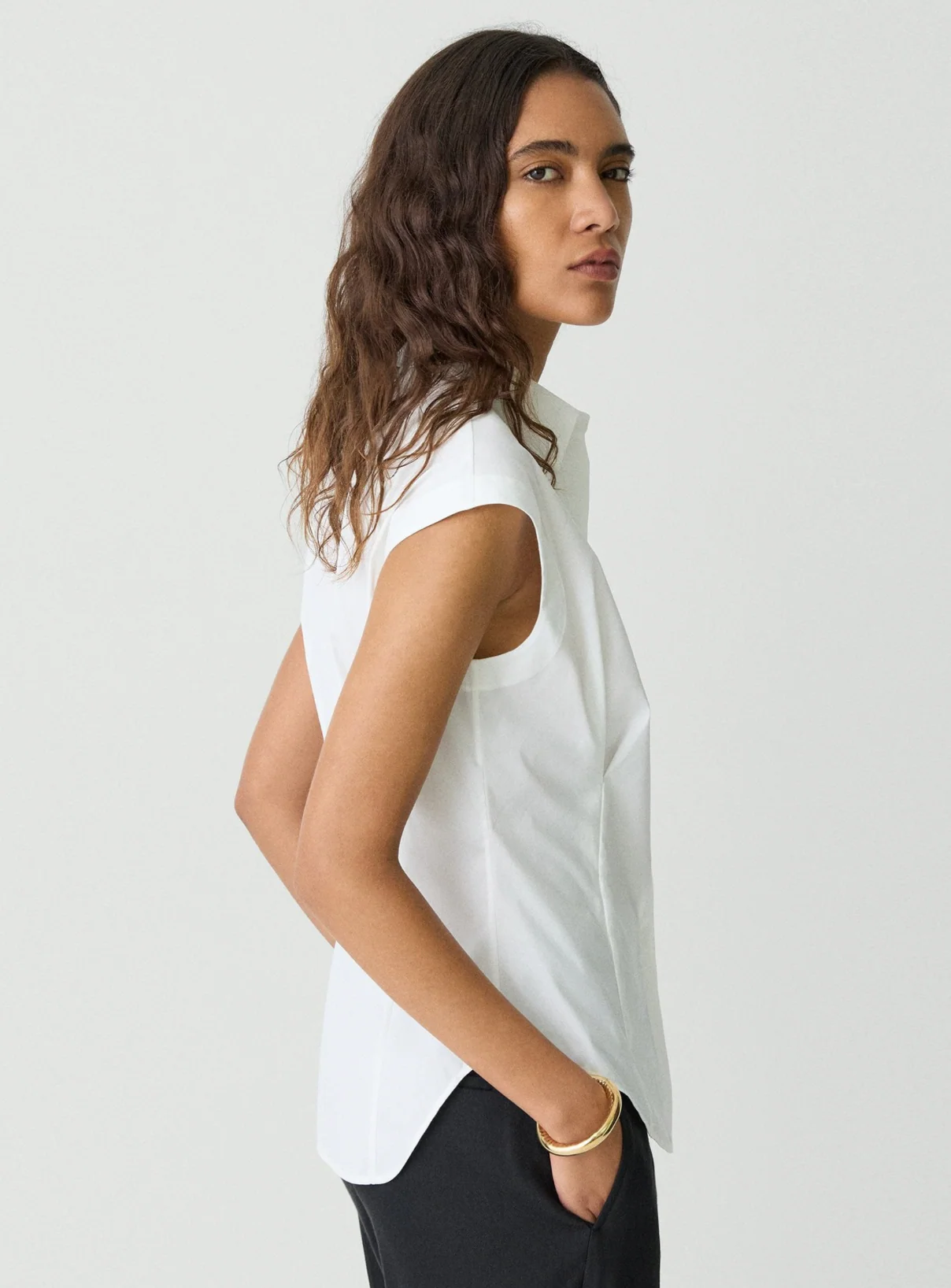 Cap Sleeve Button Up - Image 5