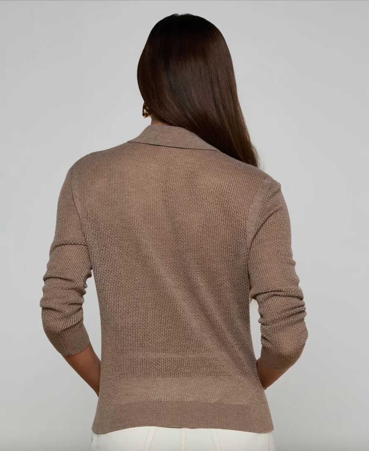Carine Pointelle Collared Sweater - Image 4