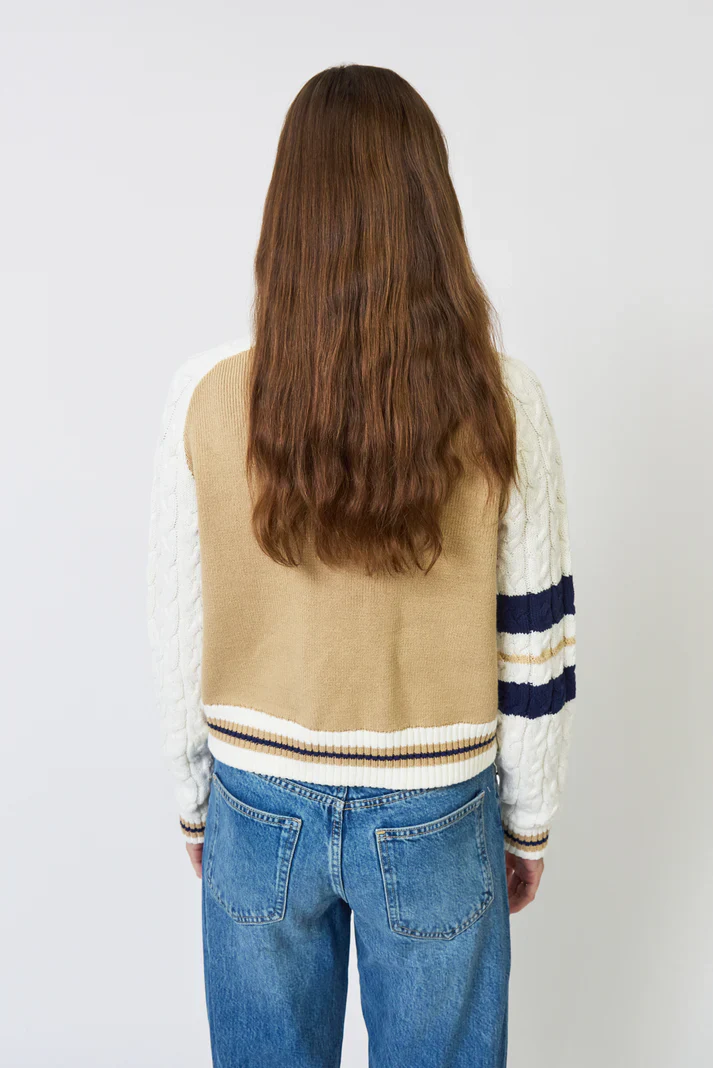 Chloe Cable Sleeve Knit Bomber - Image 4