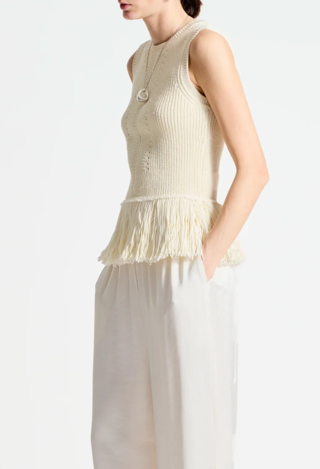 Collins Fringe Knit Blouse - Image 3