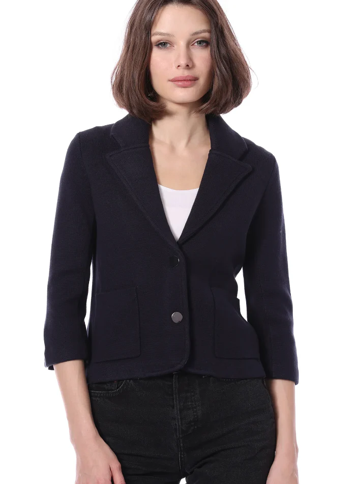 Cotton Blend Shrunken Blazer - Image 6