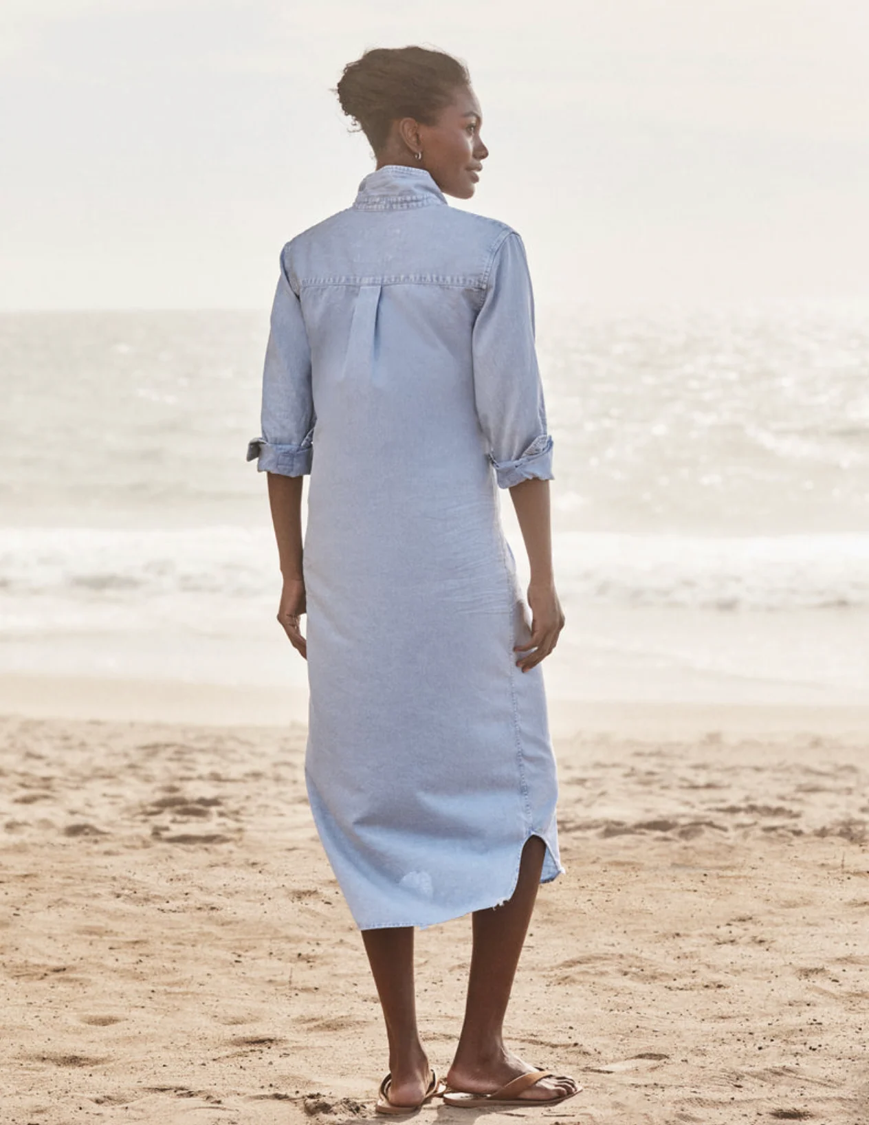Cotton Chambray Maxi Shirtdress - Image 2
