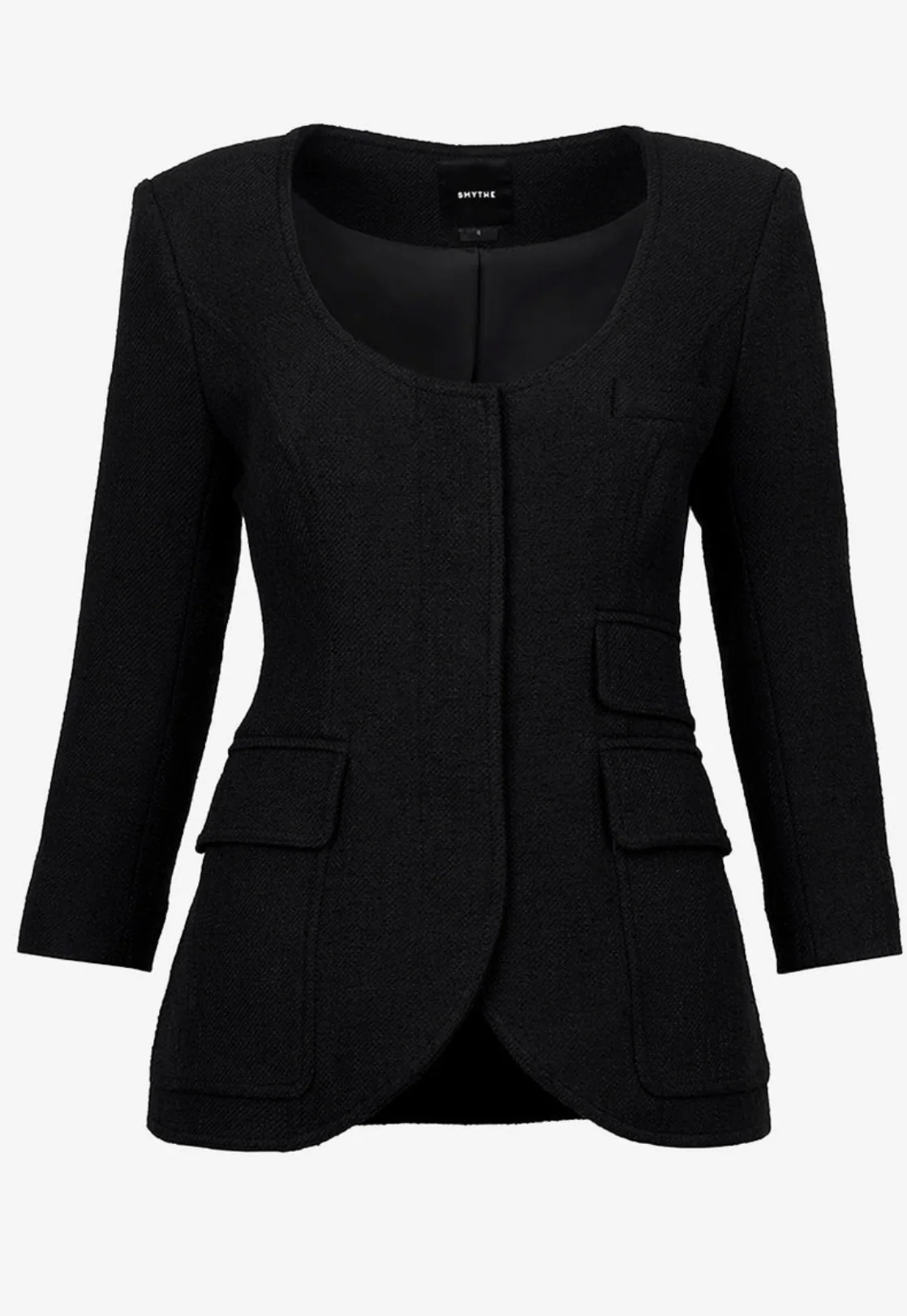 Crop Sleeve Portrait Neck Blazer - Image 2