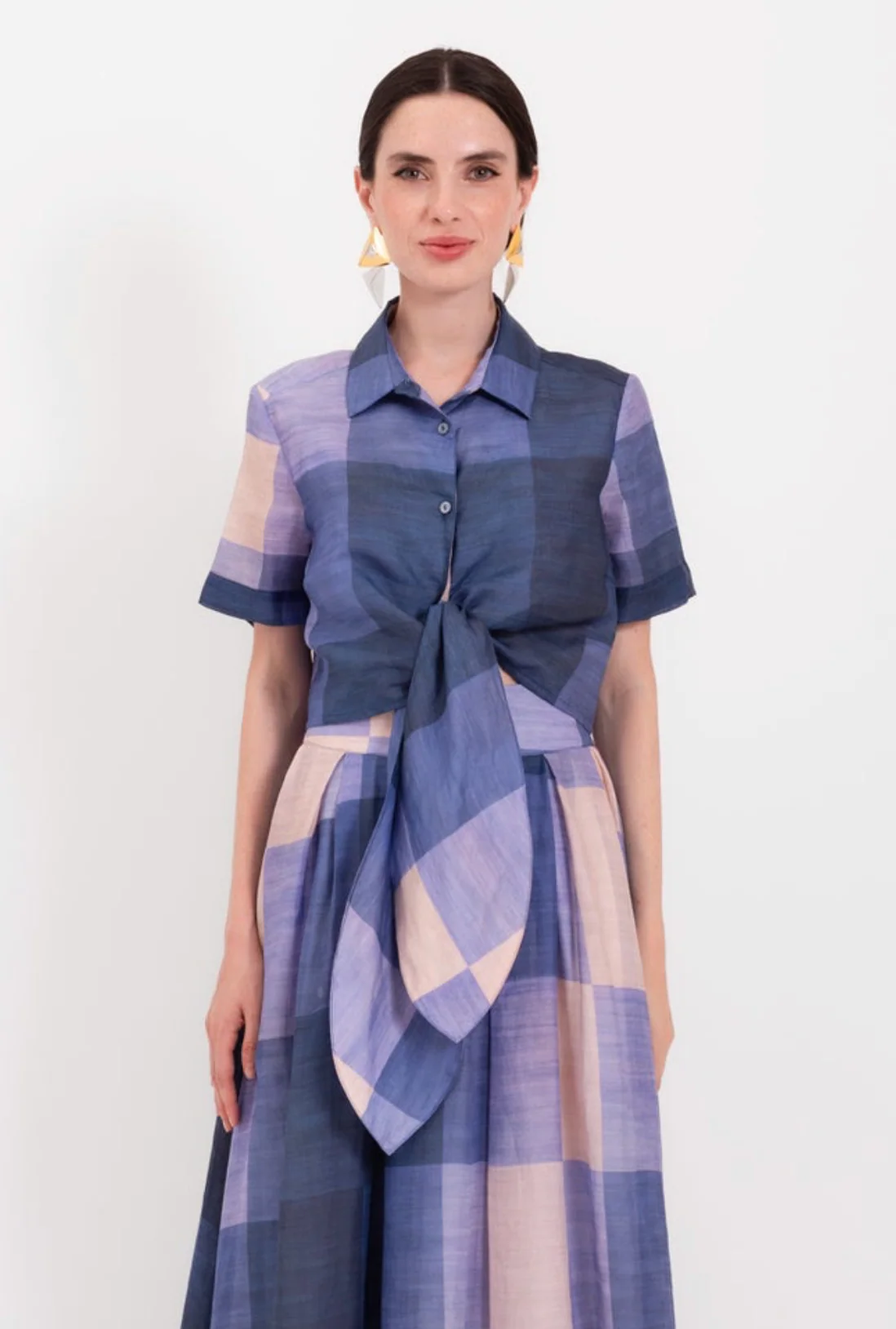 Cropped Tie Front Top - Image 2