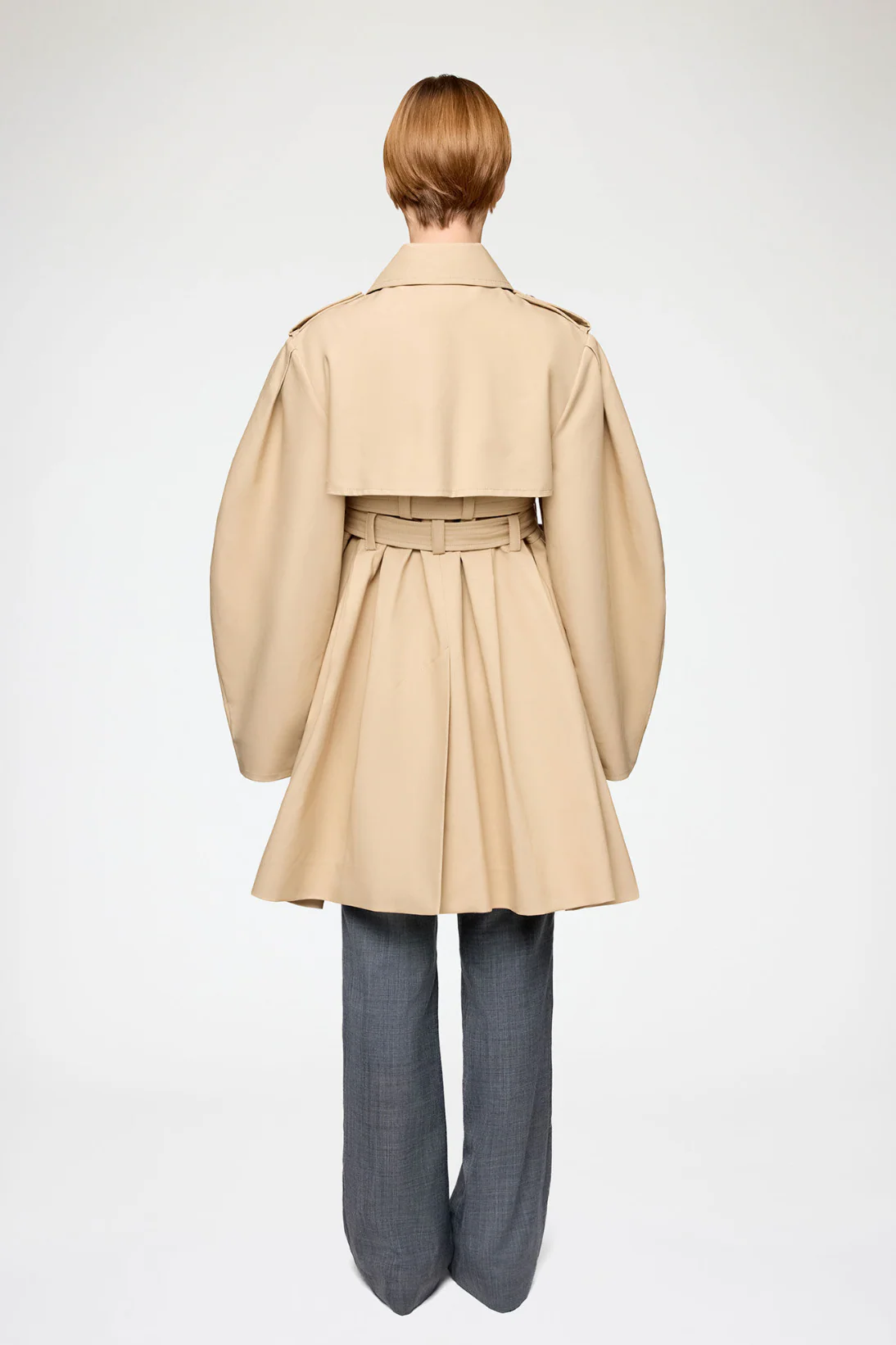 Double Cotton Peplum Trench - Image 4