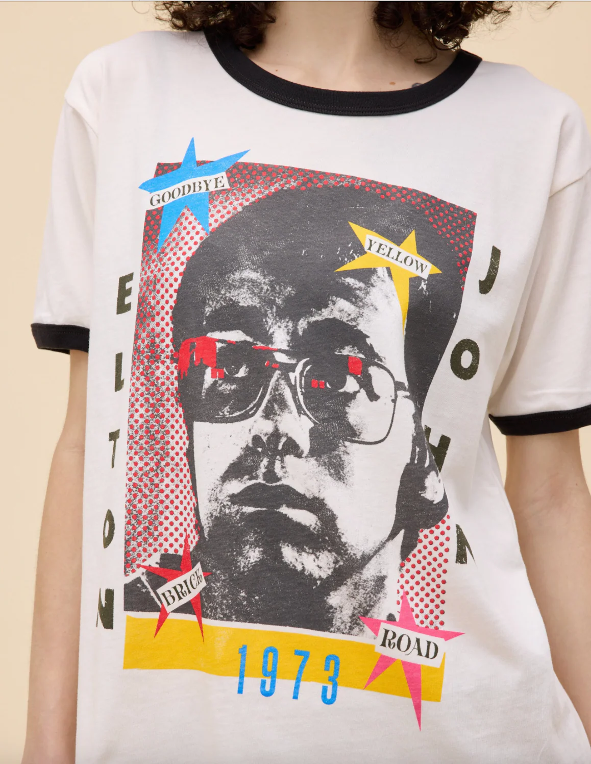 Elton John 1973 Pop Art Oversized Ringer - Image 3