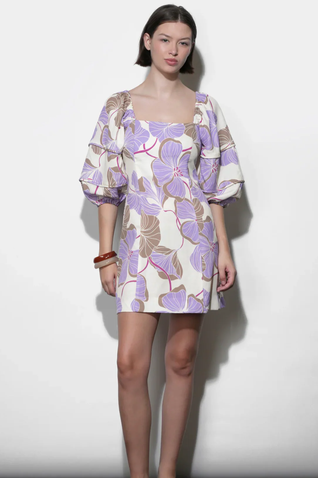 Emery Bubble Sleeve Piped Mini Dress - Image 2