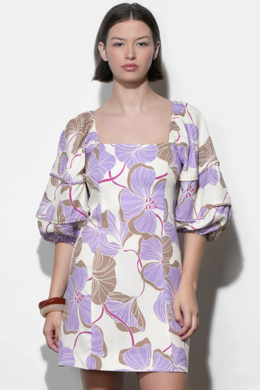 Emery Bubble Sleeve Piped Mini Dress - Image 3