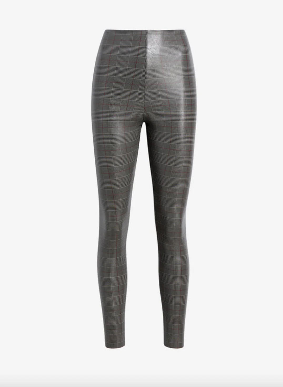 Faux Leather Plaid Legging - Image 2