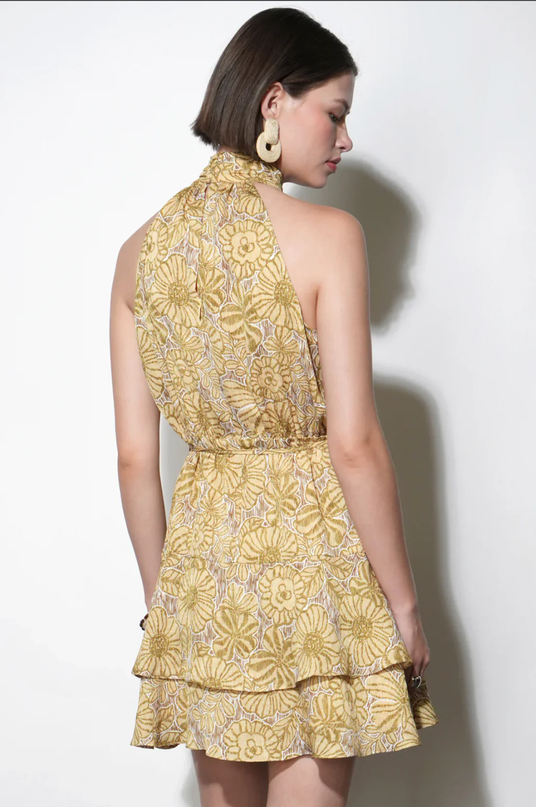 Gianna Flounce Hem Halter Mini Dress - Image 4