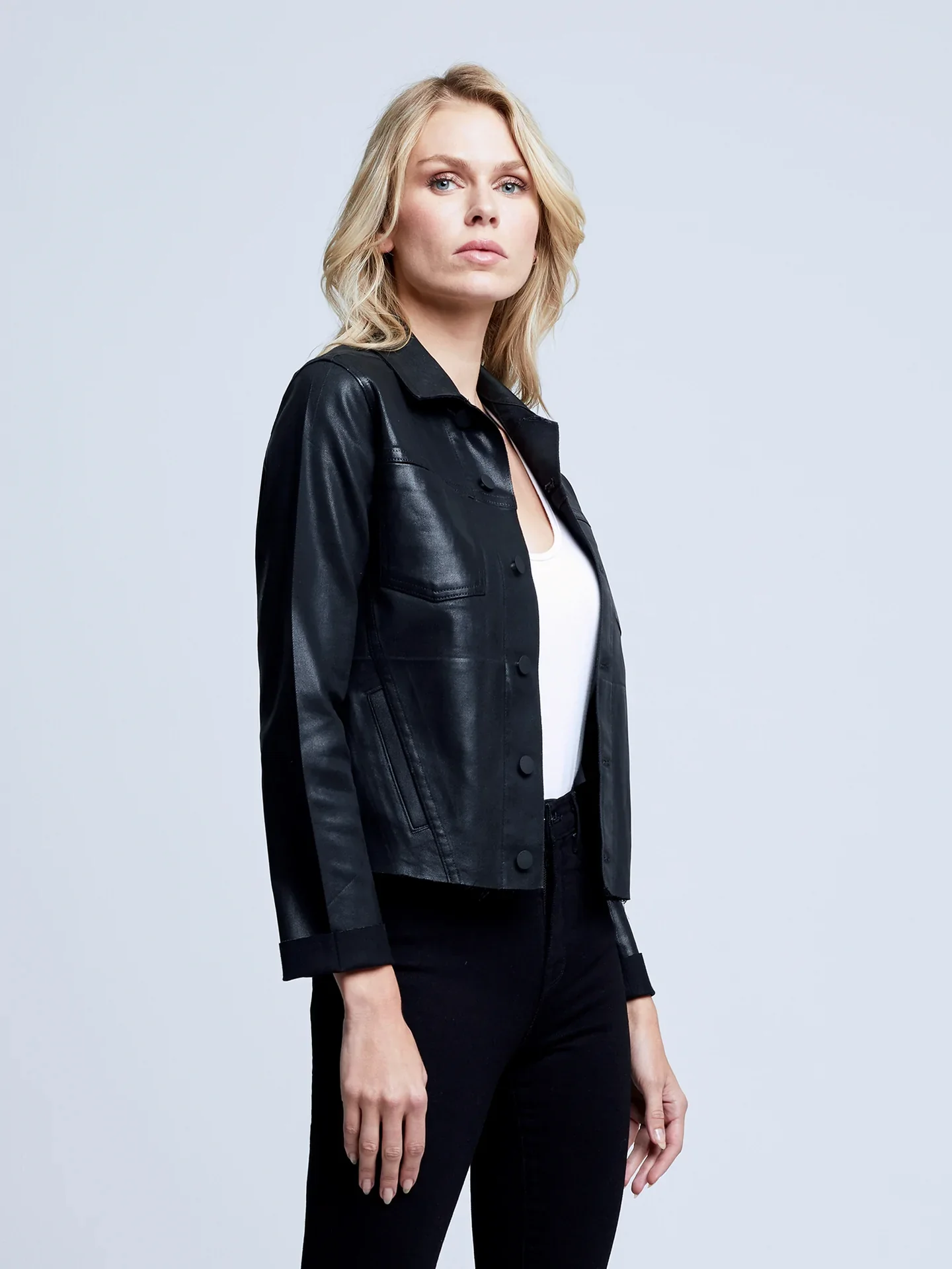 Janelle Slim Coated Jacket - Image 4
