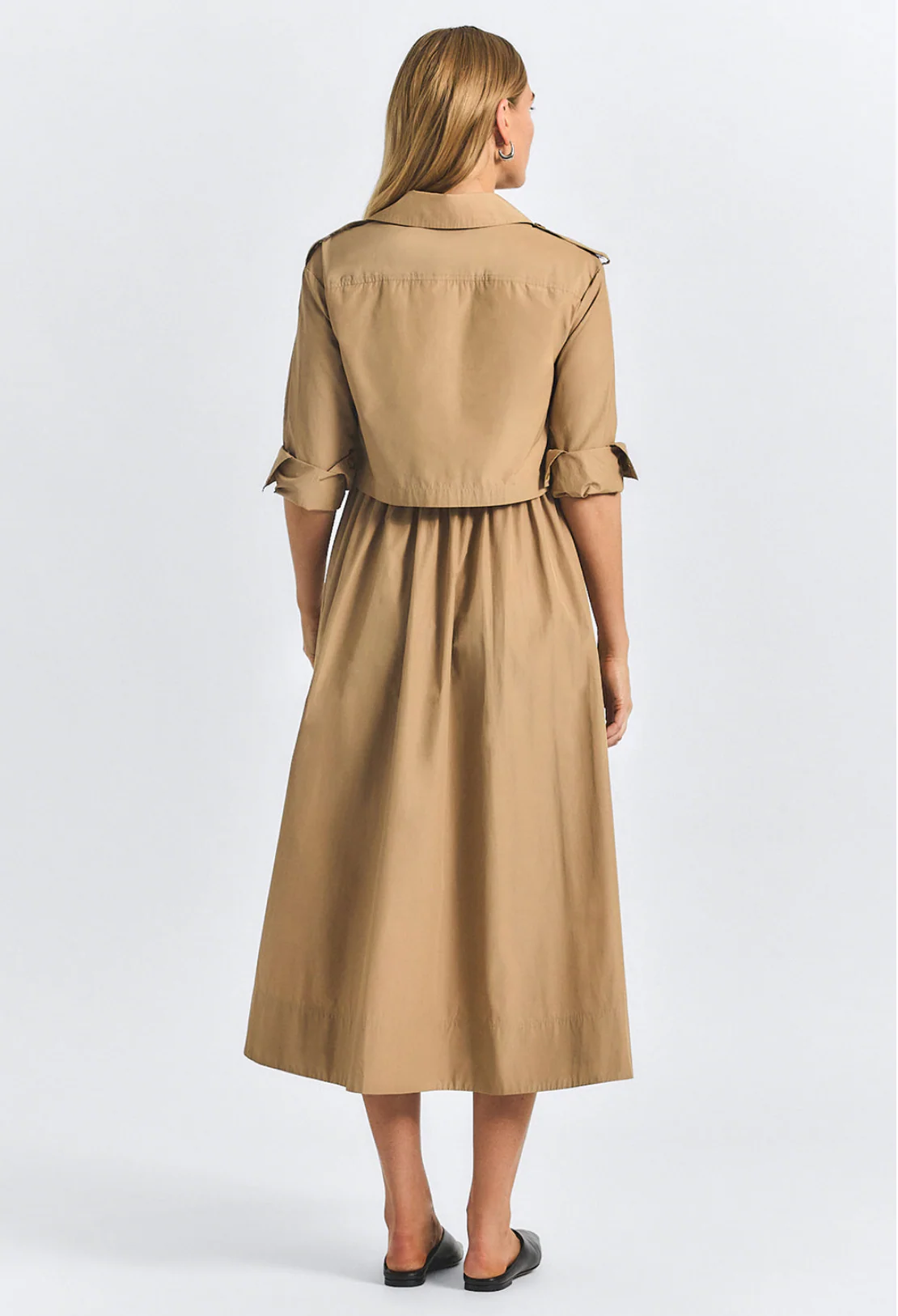 Janine Poly Cotton Poplin Trench Dress - Image 4