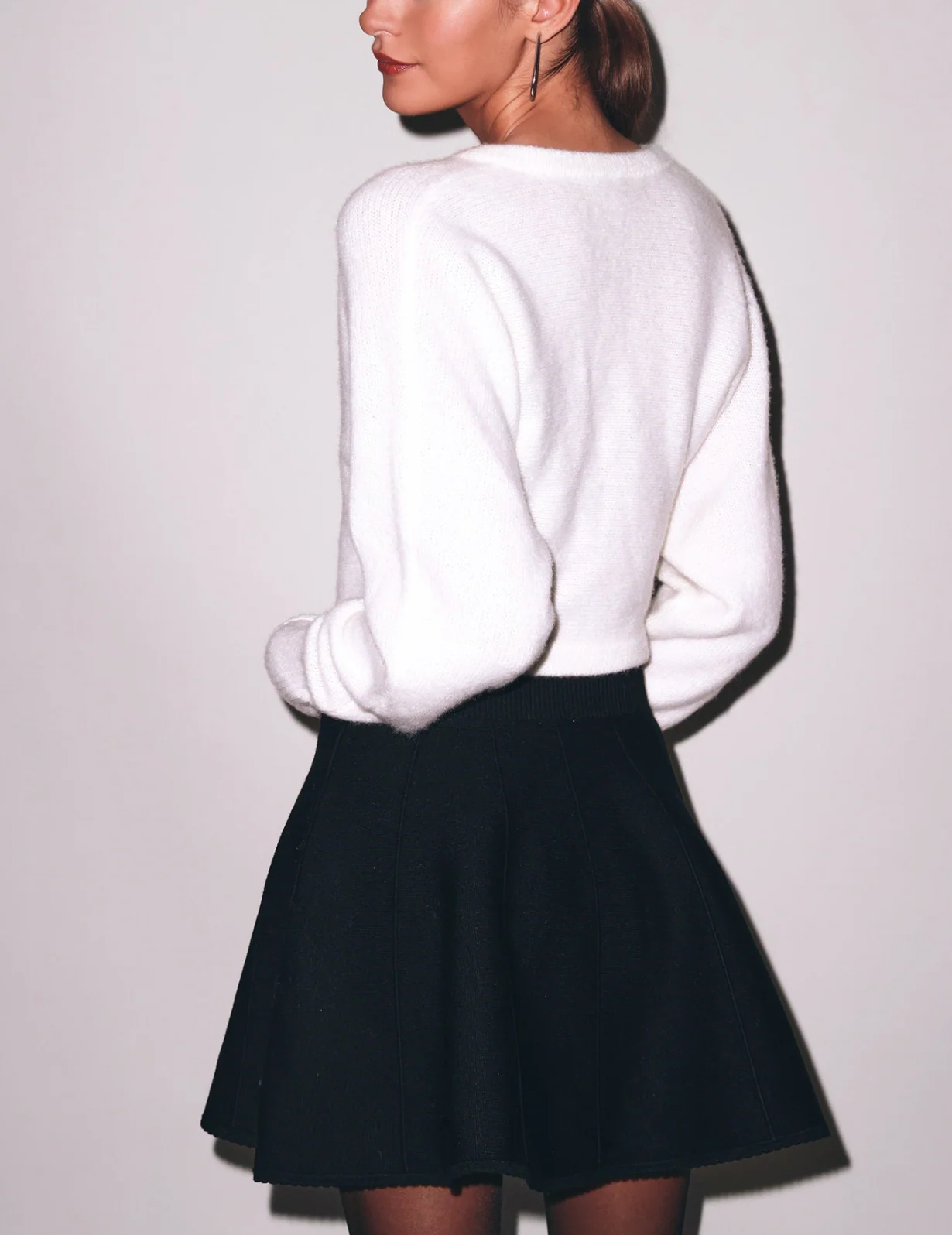 Knit Flared Mini Skirt - Image 2