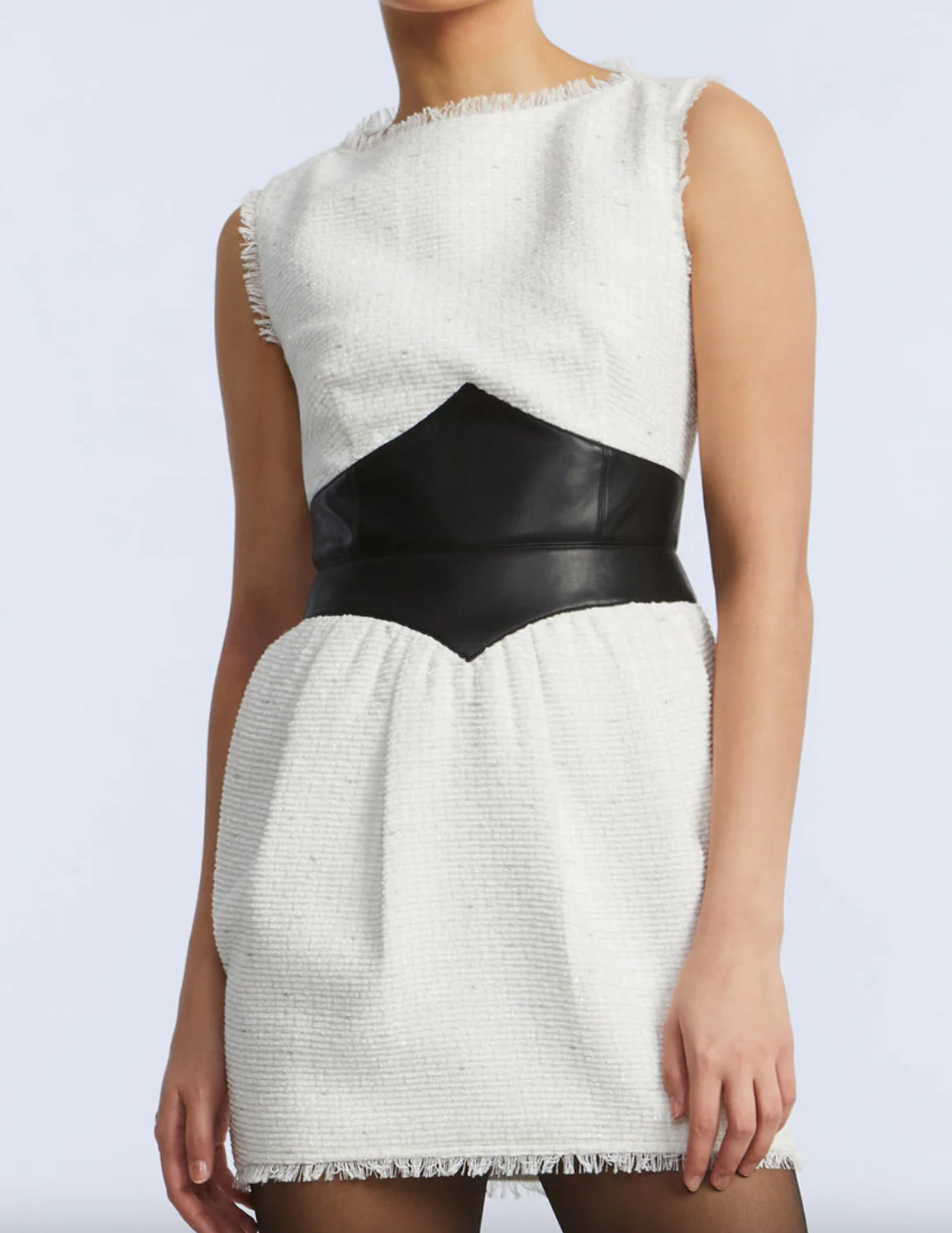 Leather Tweed Dress - Image 4