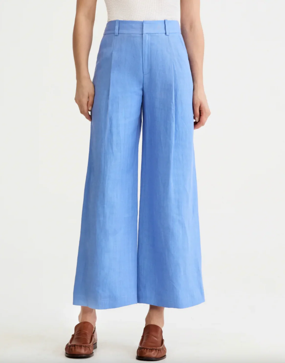 Linen Cropped Pleated Trouser - Image 2