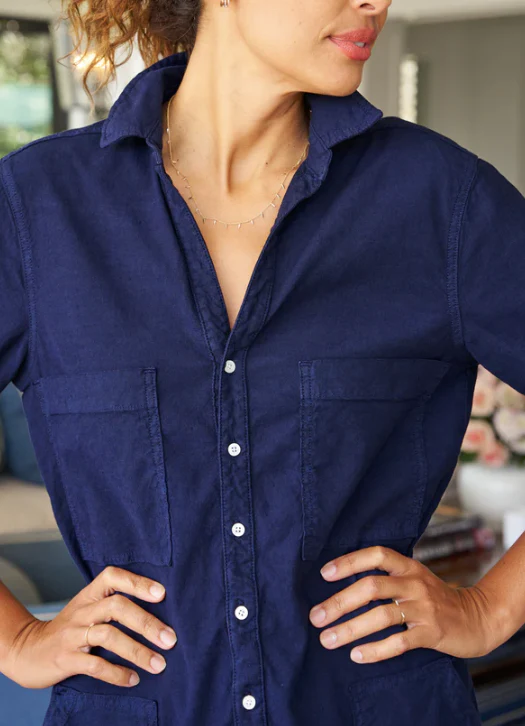 Long Sleeve Playsuit Dress in Linen - Image 4