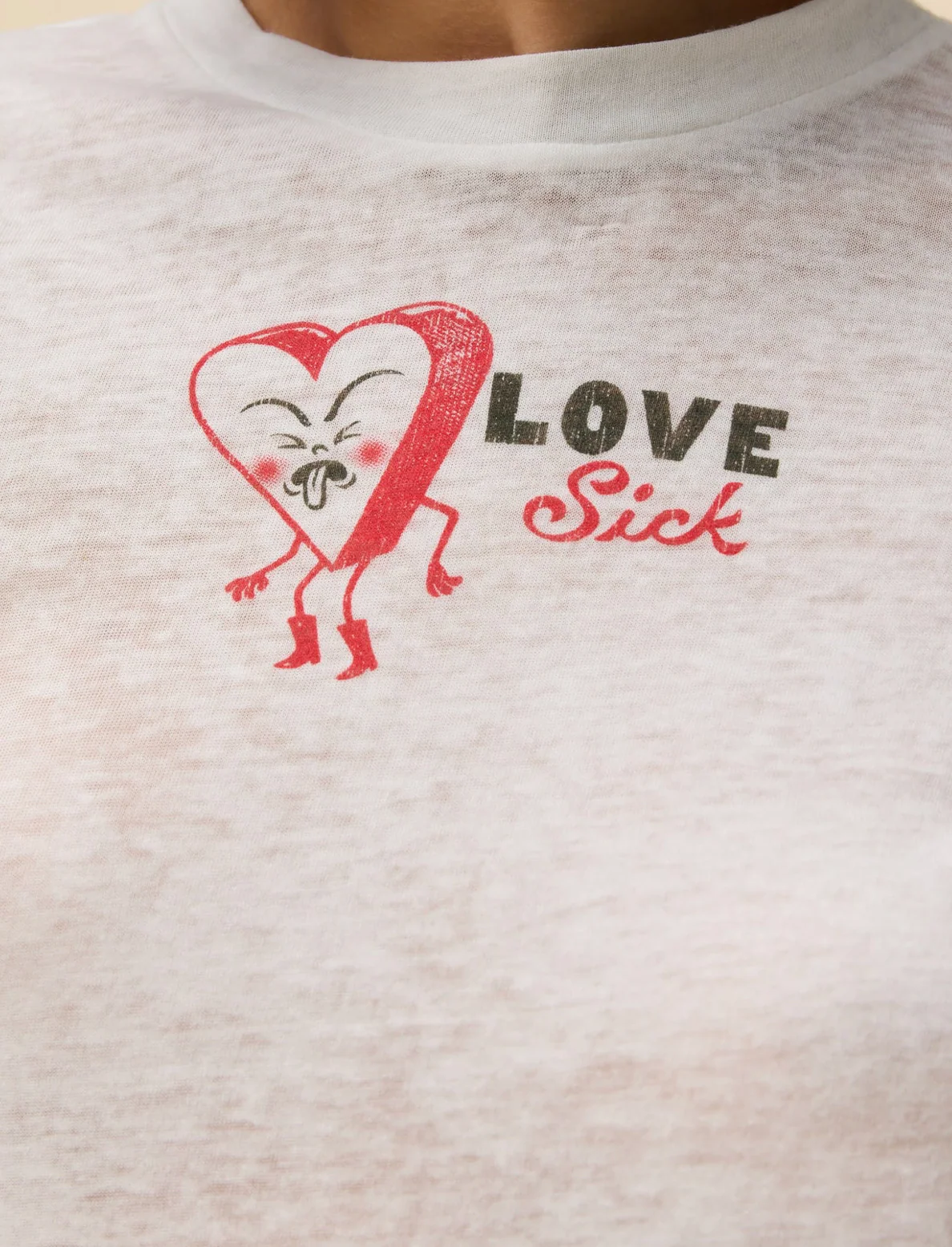 Love Sick Heart Burnout Vintage Tee - Image 3