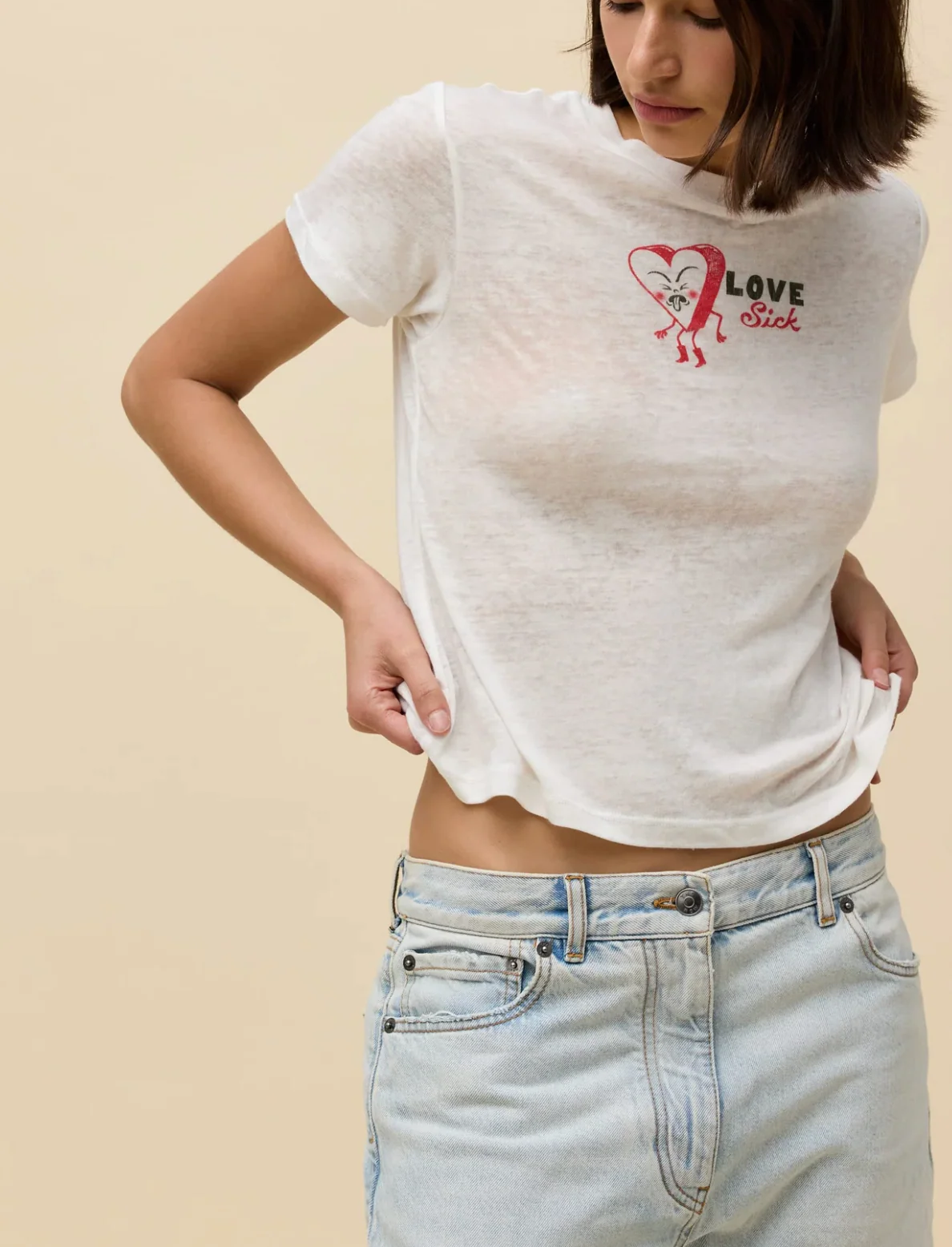Love Sick Heart Burnout Vintage Tee - Image 4