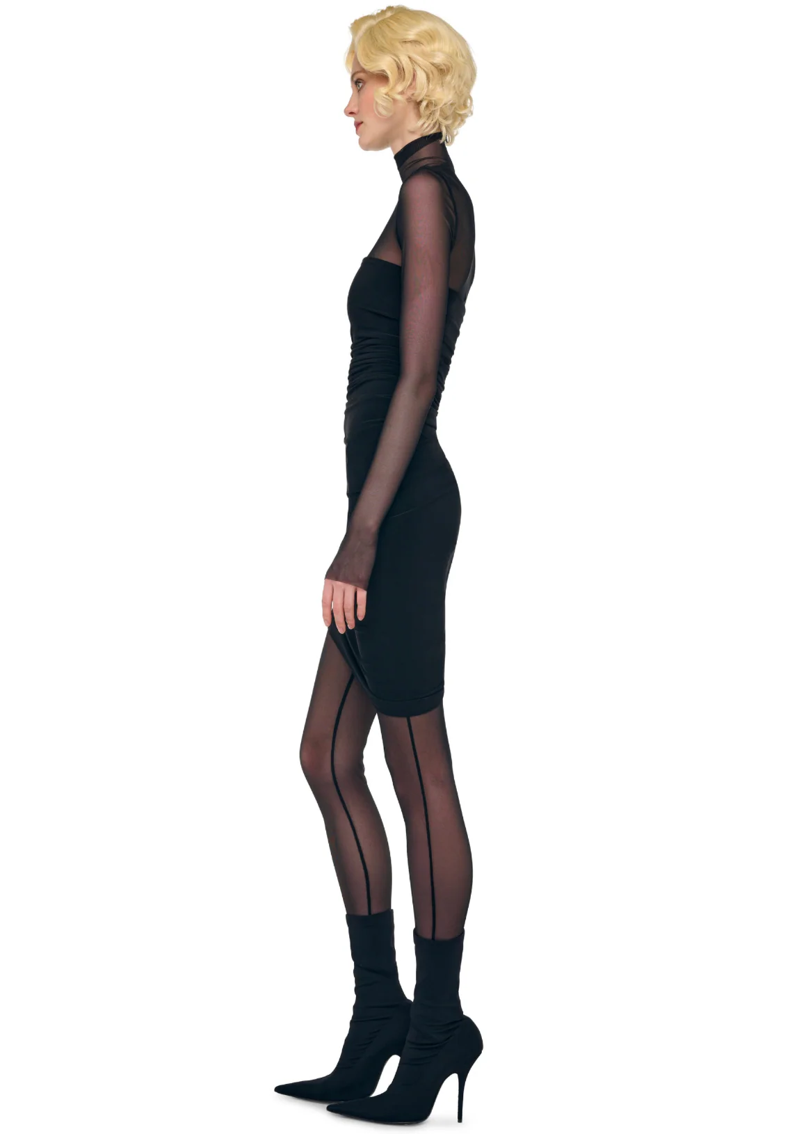 LS Turtleneck Strapless Diana Mini Dress - Image 3
