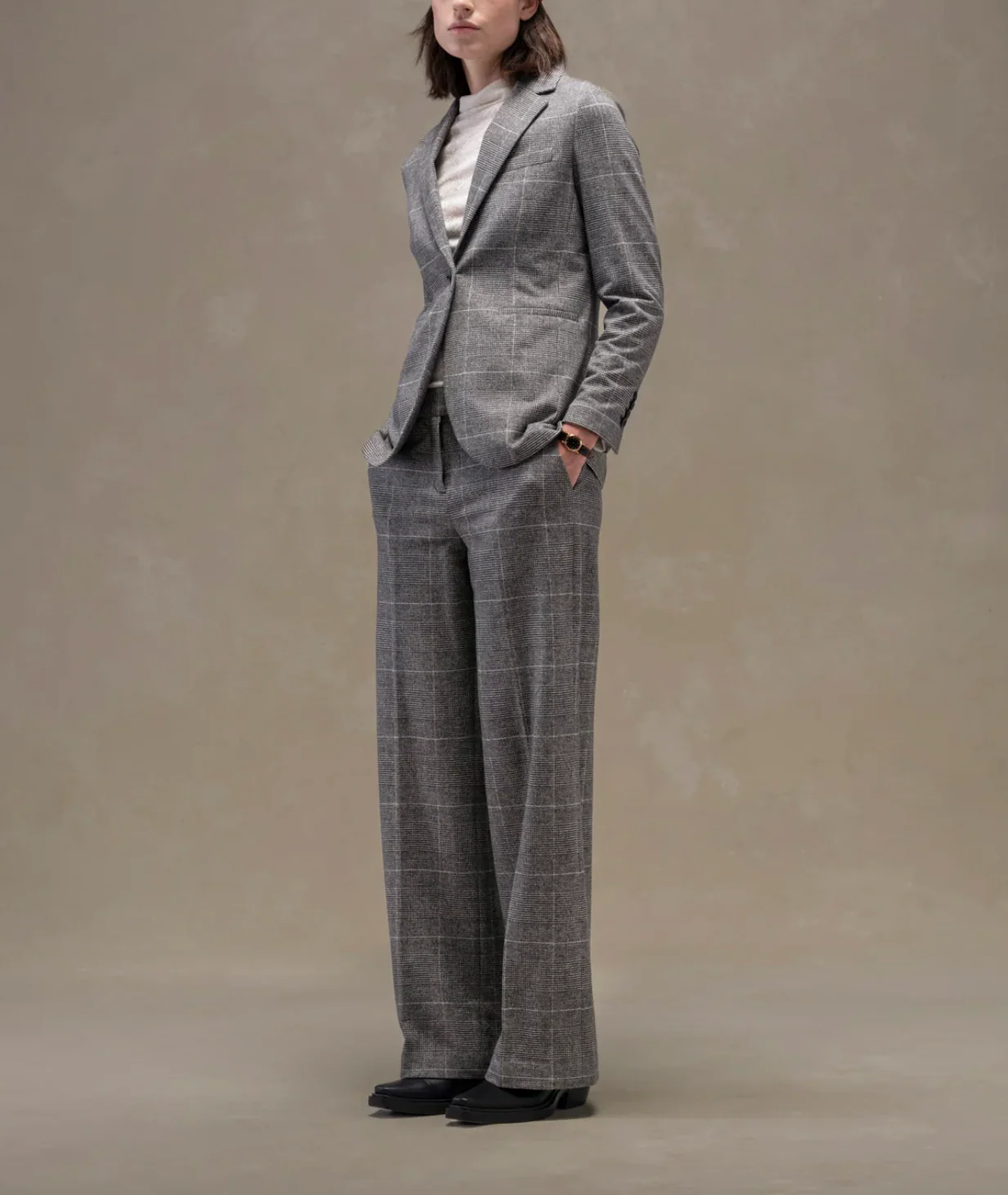 Masculine Trouser, Prince of Wales Fleece - Image 3
