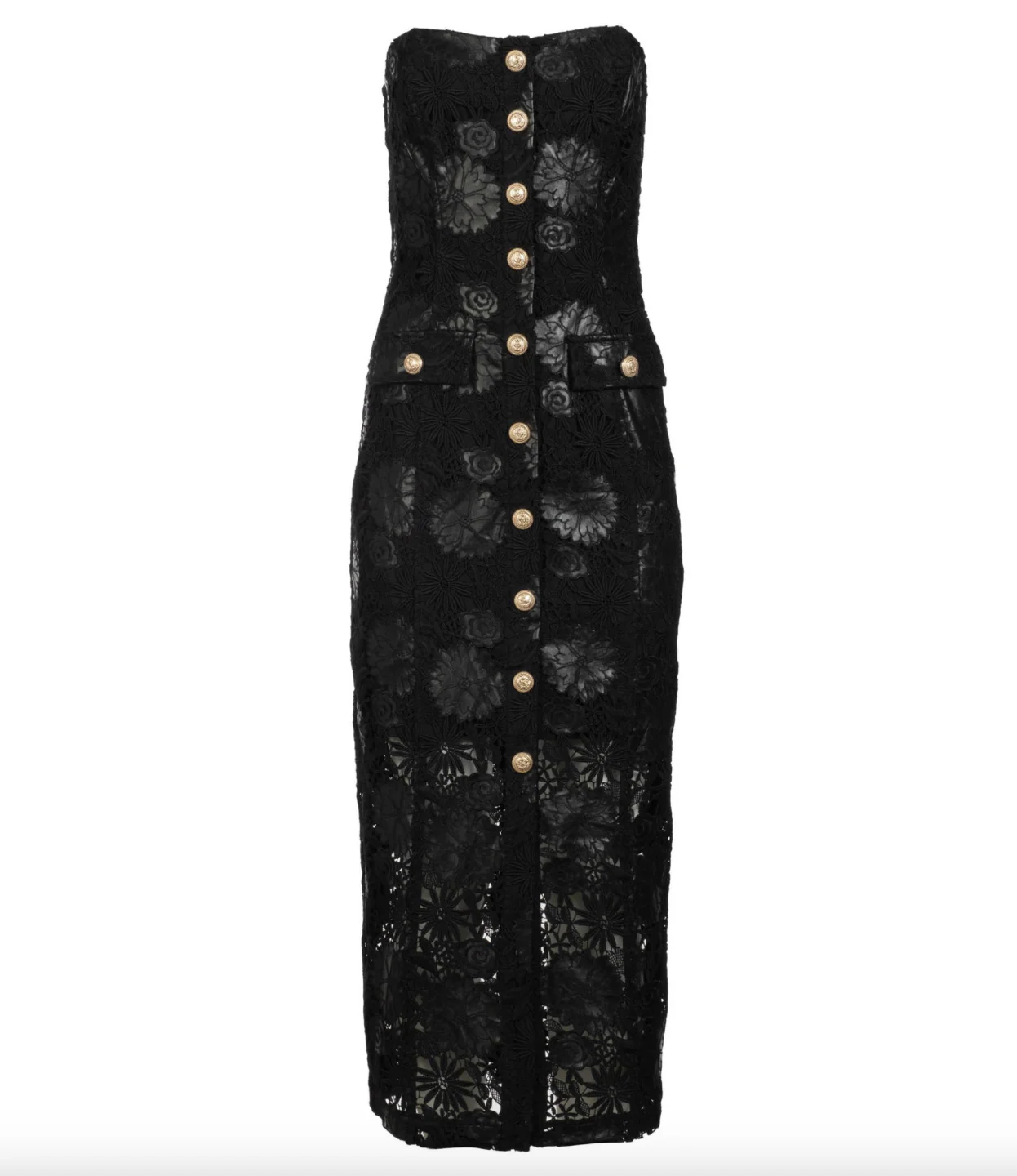 Misha Vegan Leather Guipure Midi Dress - Image 5