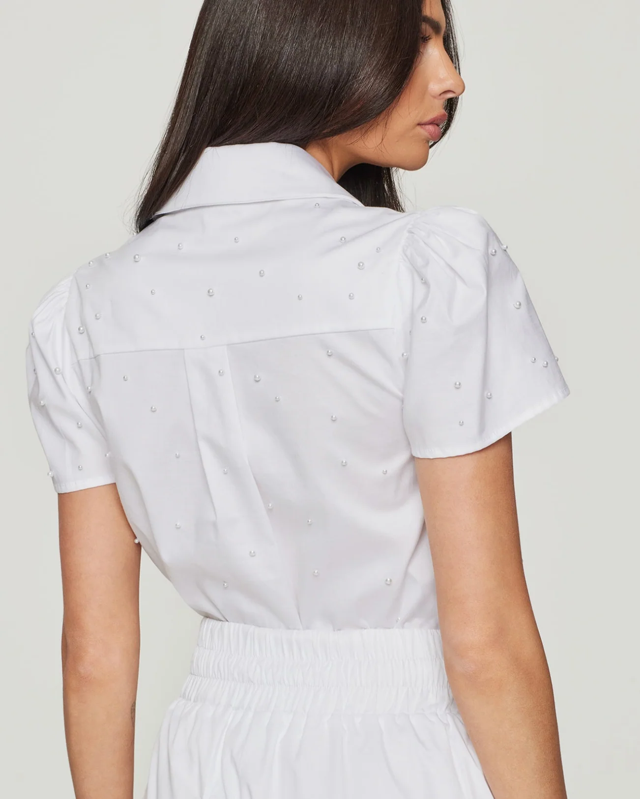 Murphy Pearl Embellished Poplin Shirt - Image 3