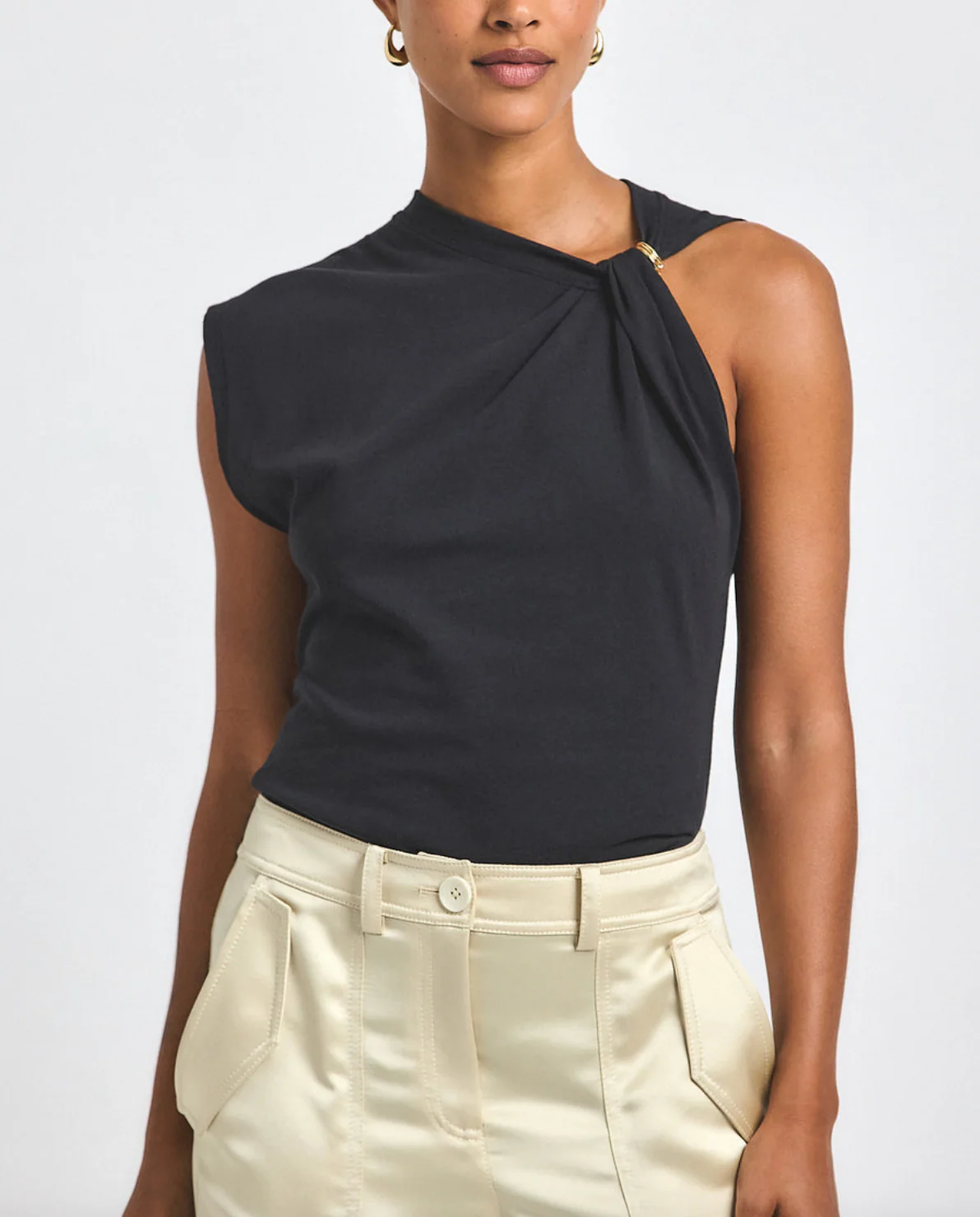Nia Asymmetric Embellished Twist Tee - Image 2