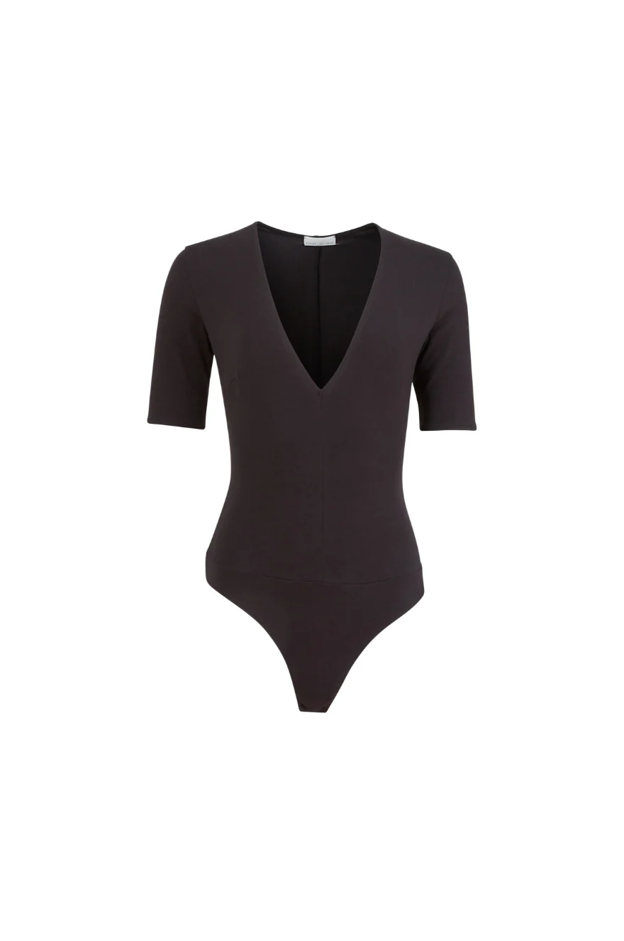 Organic Cotton Deep Plunge Bodysuit - Image 2