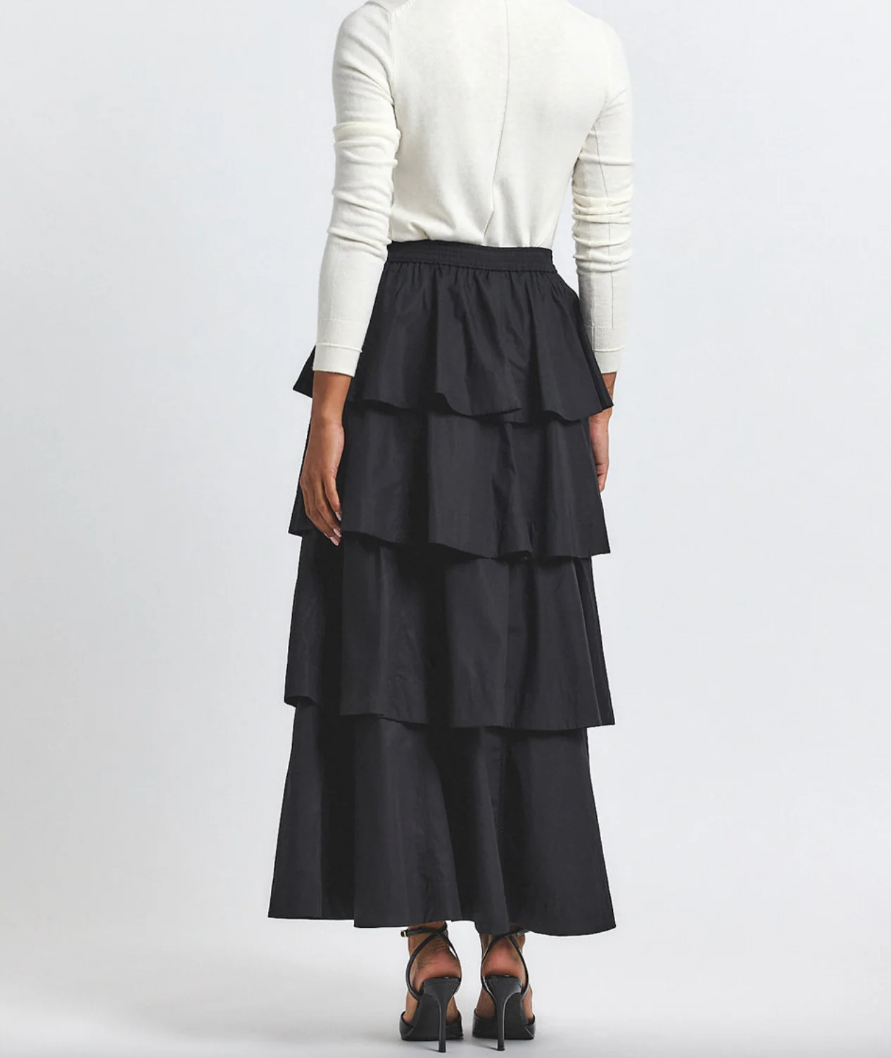 Perla Cotton Poly Tiered Ruffle Skirt - Image 4