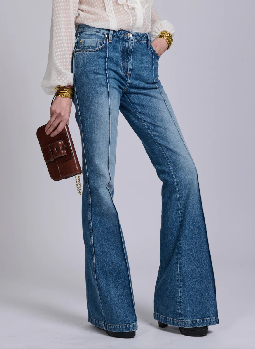 Pintuck Denim Flare - Image 2