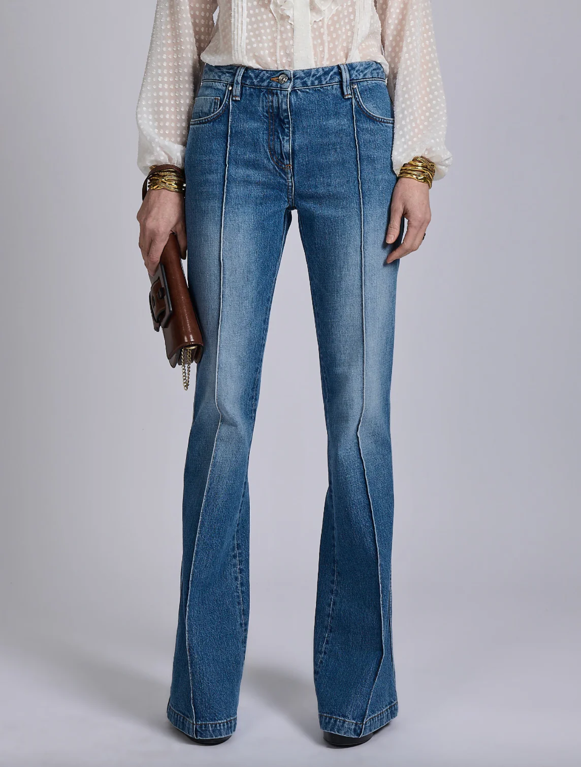 Pintuck Denim Flare - Image 3