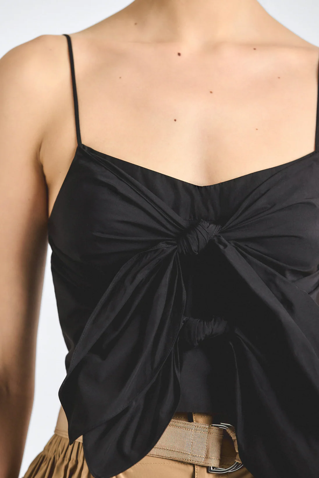 Poplin Double Tie Front Top - Image 2