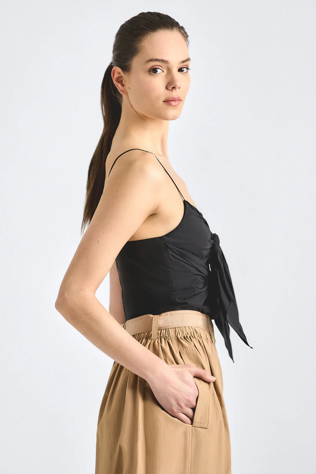 Poplin Double Tie Front Top - Image 3