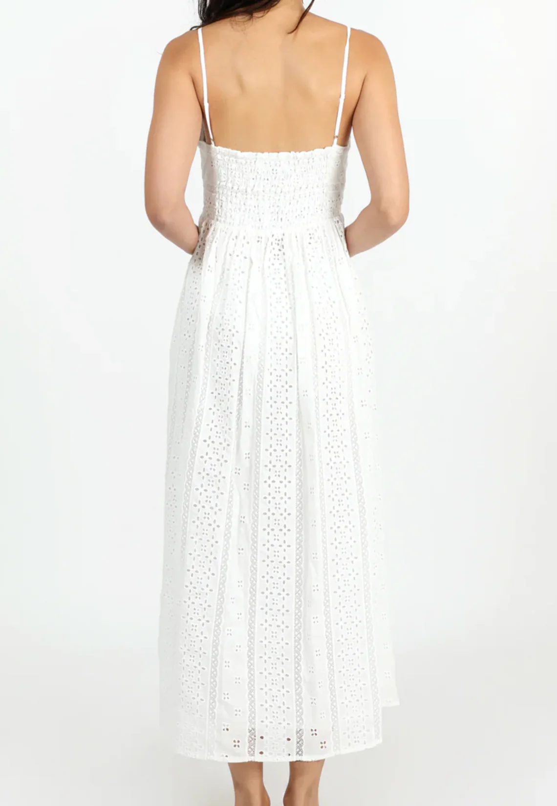 Portia Cotton Eyelet Midi Dress - Image 3