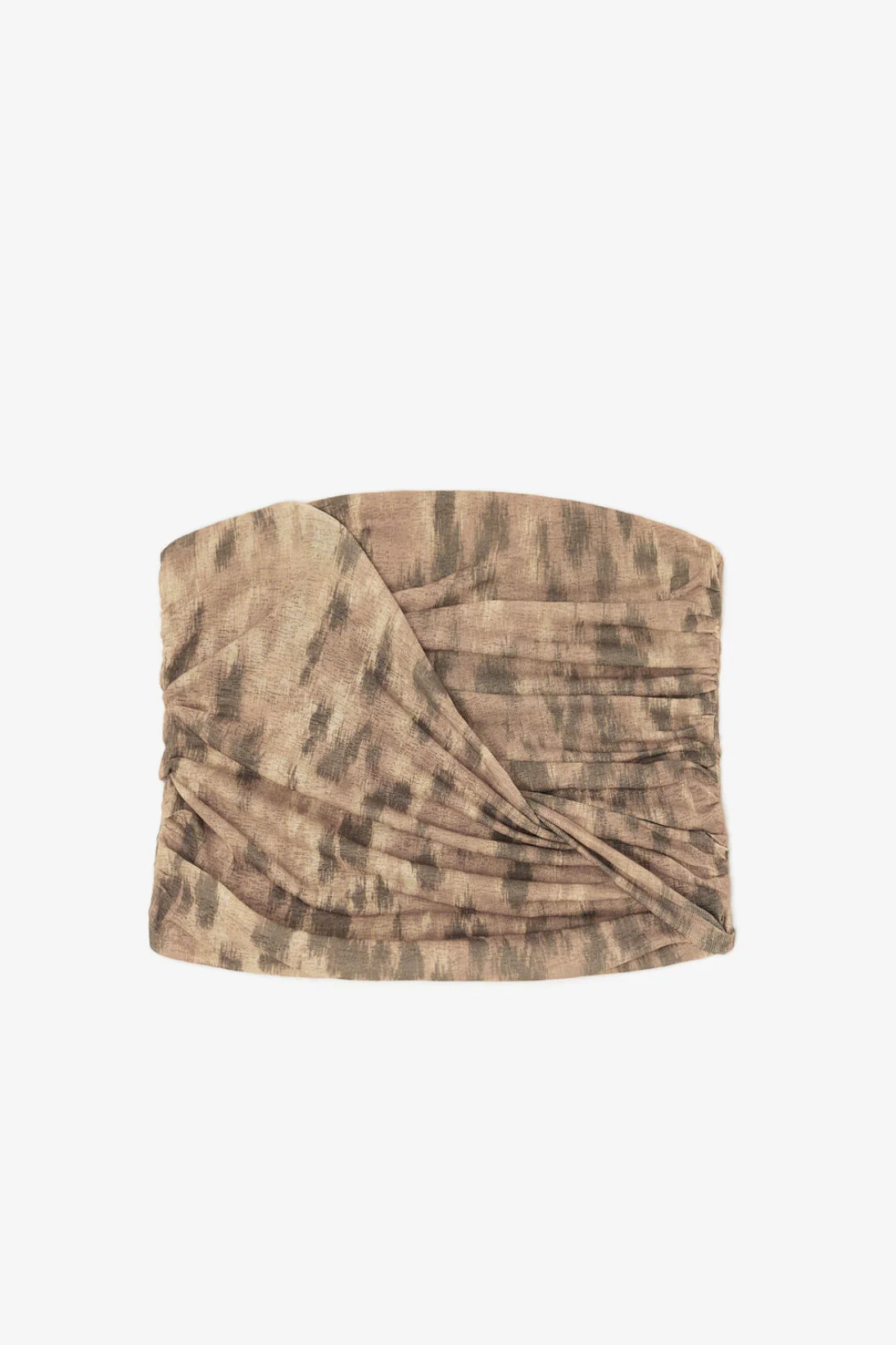 Printed Mari Mesh Draped Bandeau Top - Image 3