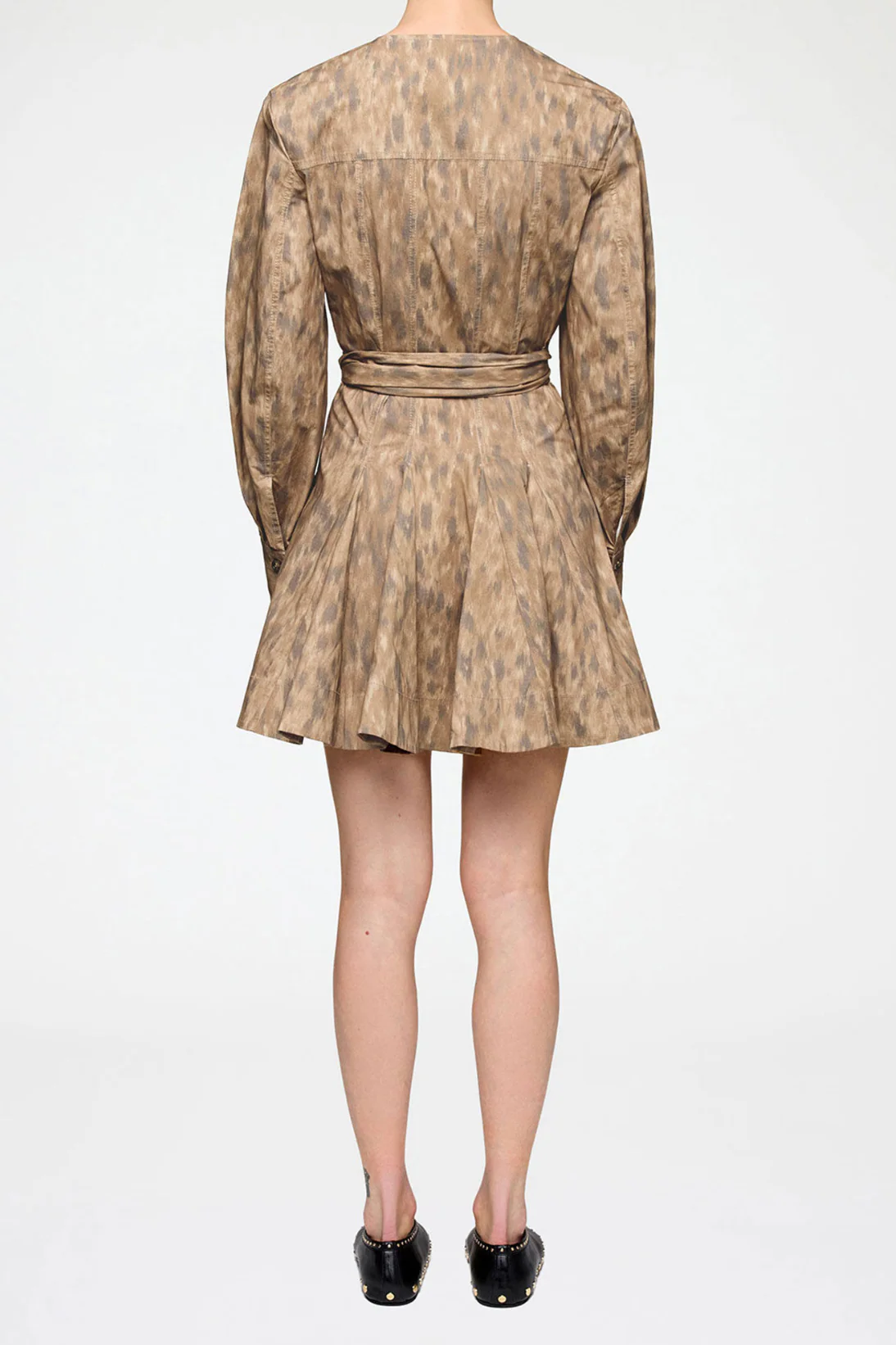 Printed Stretch Cotton Mini Shirt Dress - Image 3