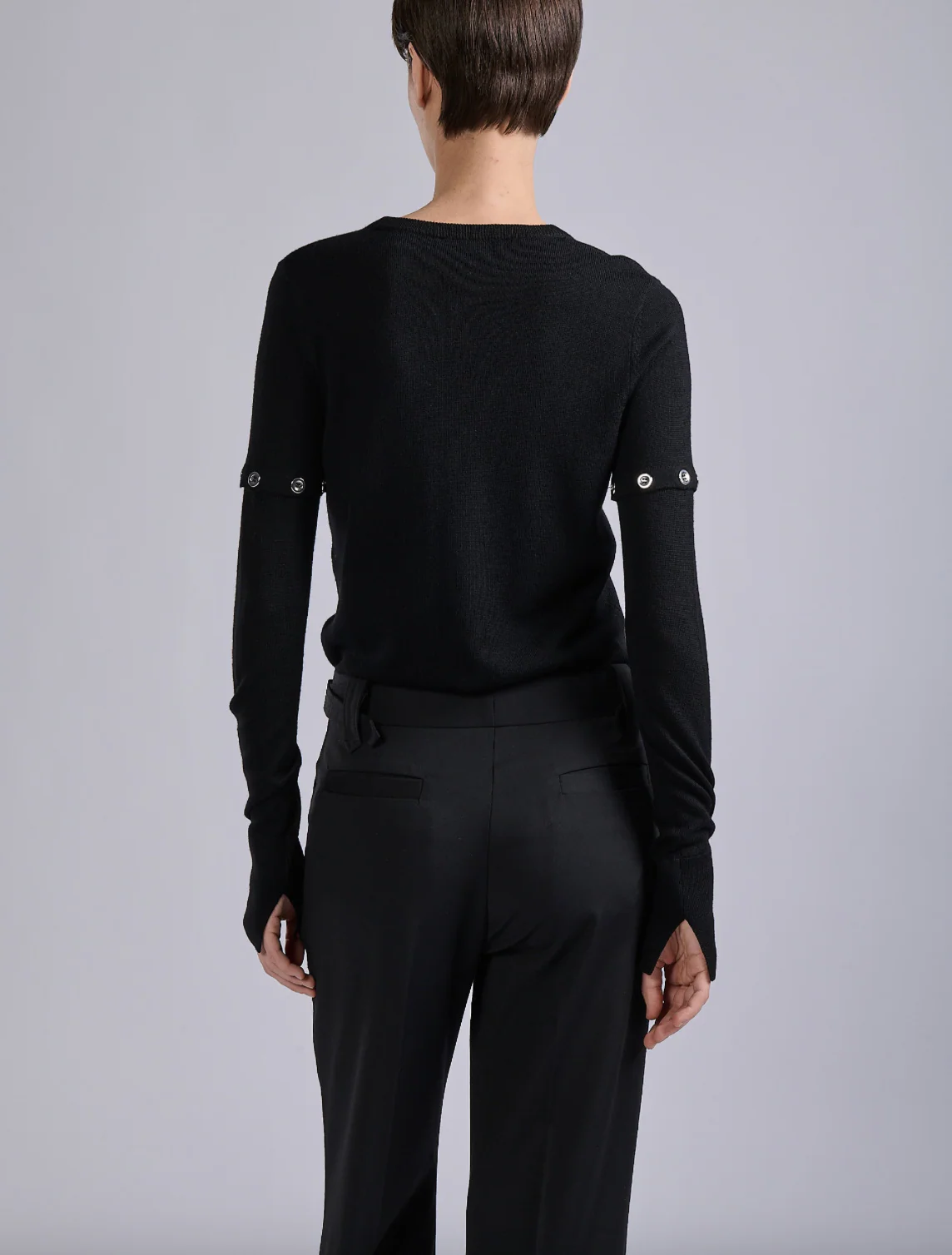 Rivet Detail Long Sleeve Knit Top - Image 5