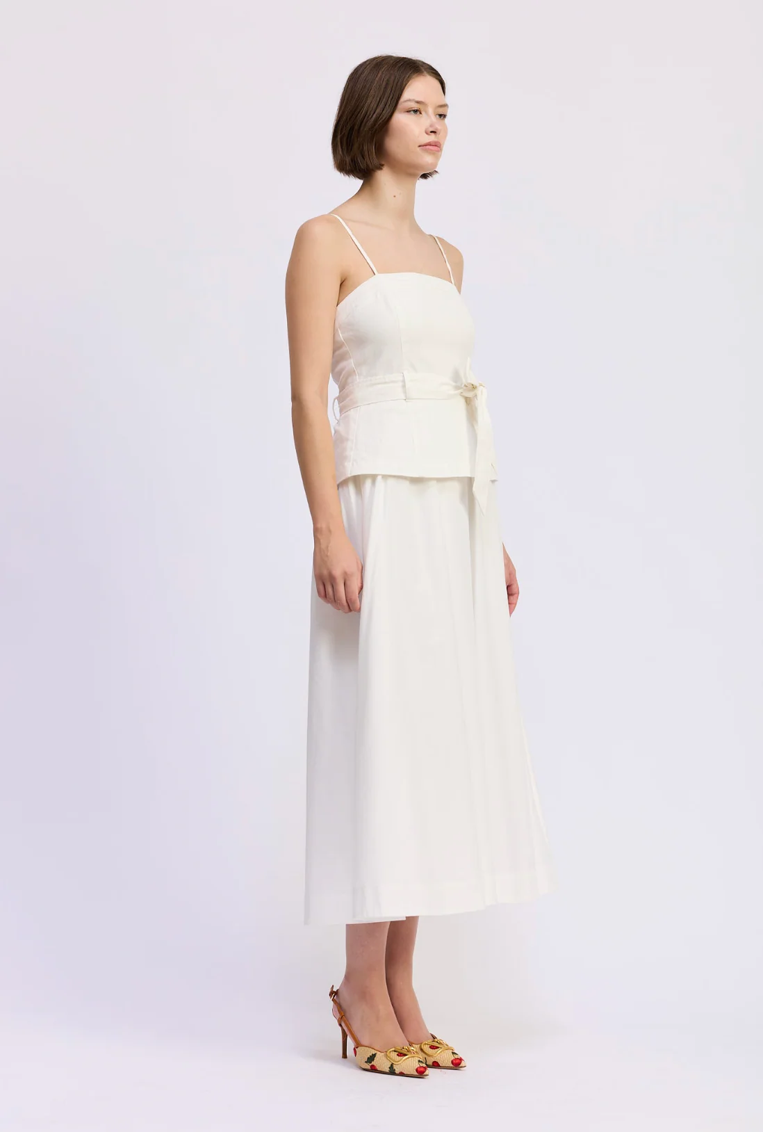 Samantha Mixed Media Midi Dress - Image 3