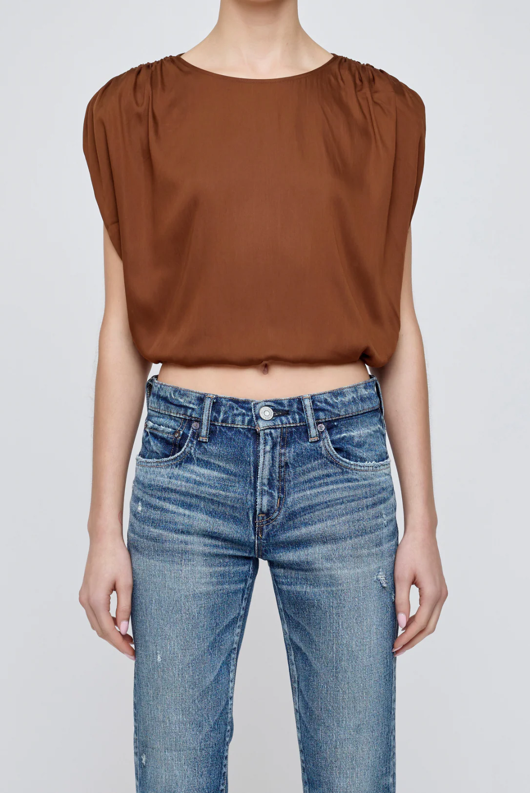 Satin Shell Cap Top - Image 2