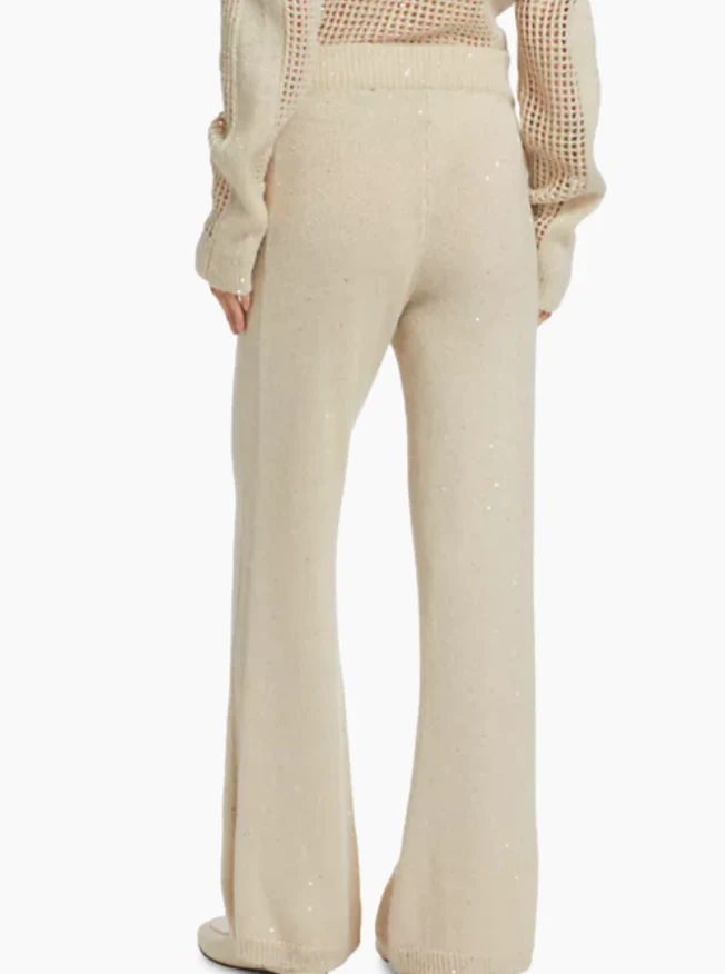 Sequin Wool Blend Wide Leg Pant - Image 3